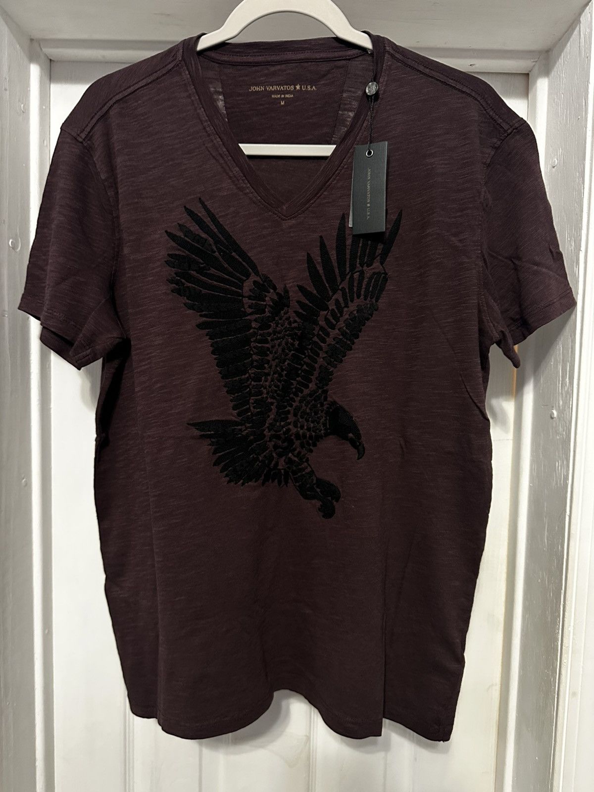 John Varvatos John Varvatos Eagle Lace Stitch V-Neck T-Shirt Size US M / EU 48-50 / 2 - 3 Thumbnail
