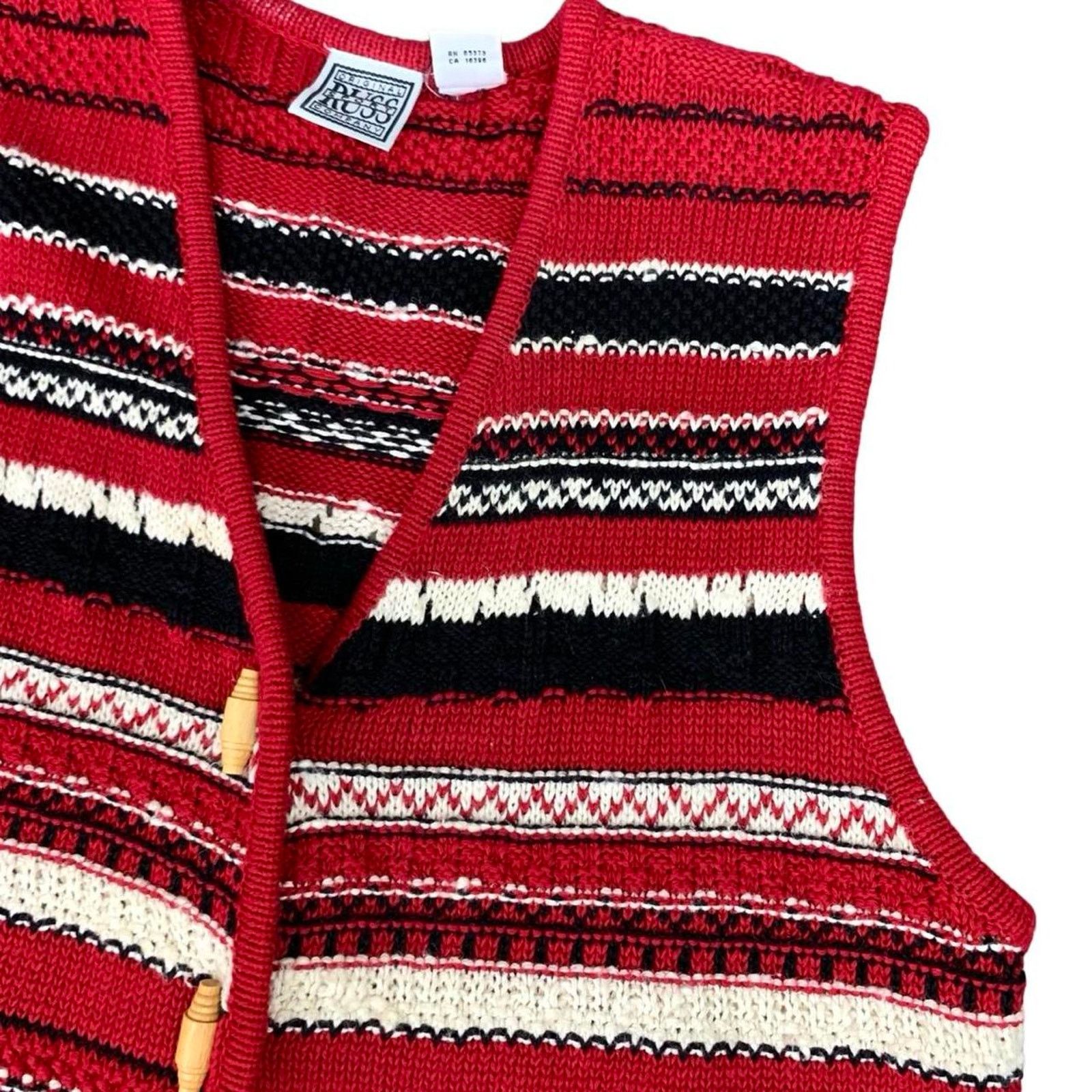 Vintage Vintage Russ Sport Company Knit Cardigan Sweater Vest Size M / US 6-8 / IT 42-44 - 2 Thumbnail