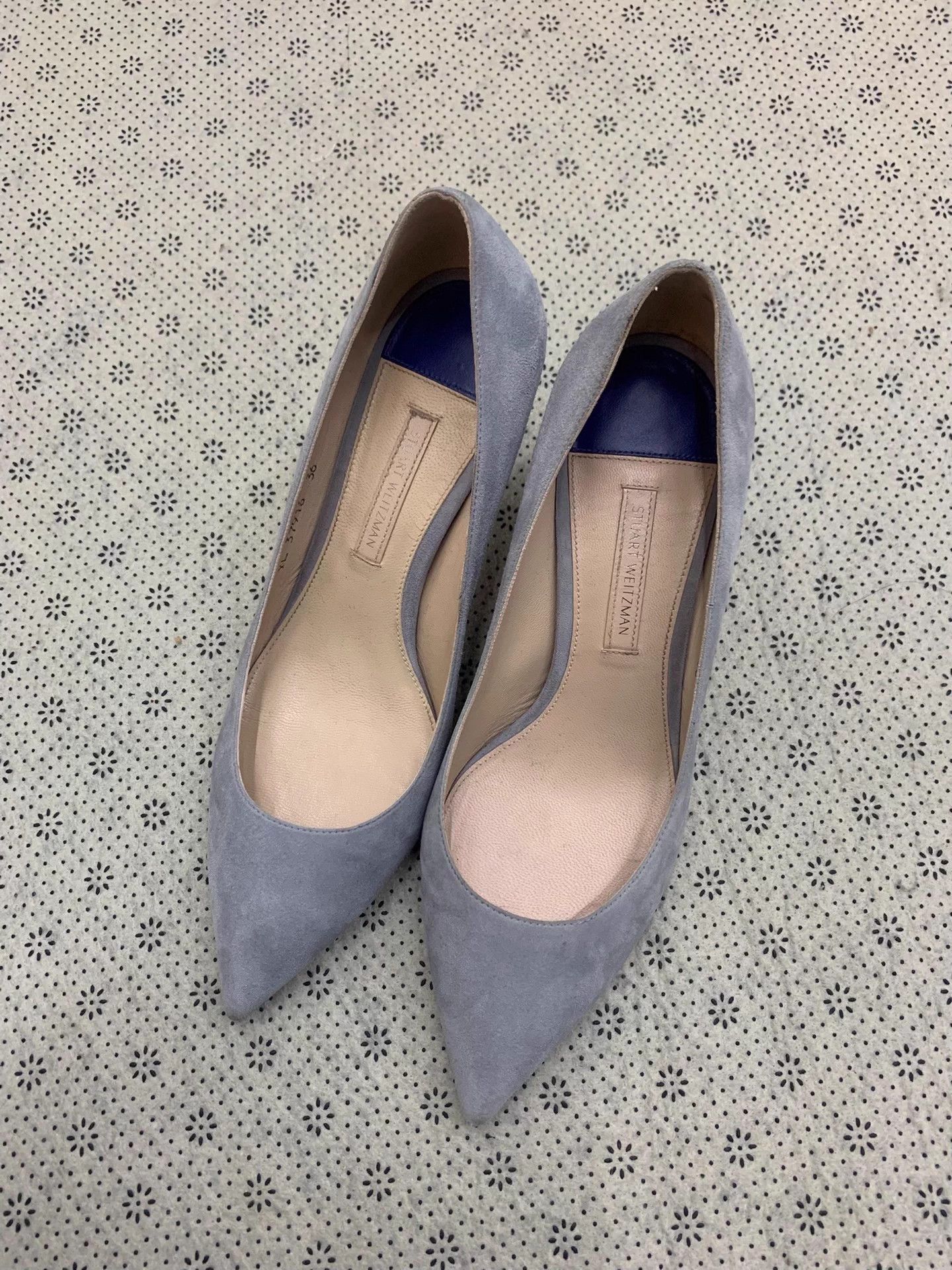 Stuart Weitzman STUART WEITZMAN Blue-Purple Suede Heels 36 Size US 5.5 / IT 35.5 - 1 Thumbnail