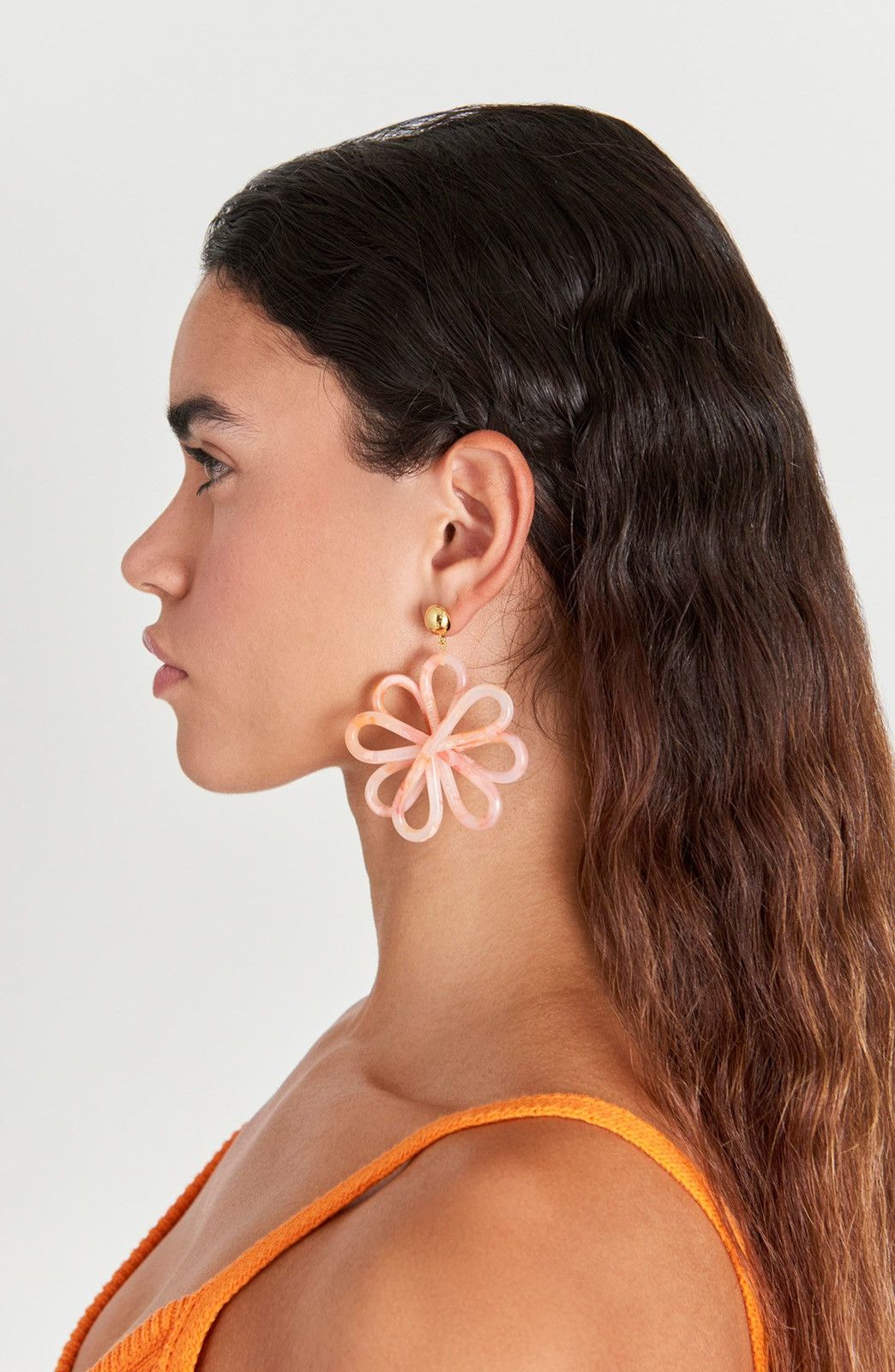 Cult Gaia Cult Gaia Acrylic Blossom Flower Azalea Earrings Pink NWT Size ONE SIZE - 3 Thumbnail