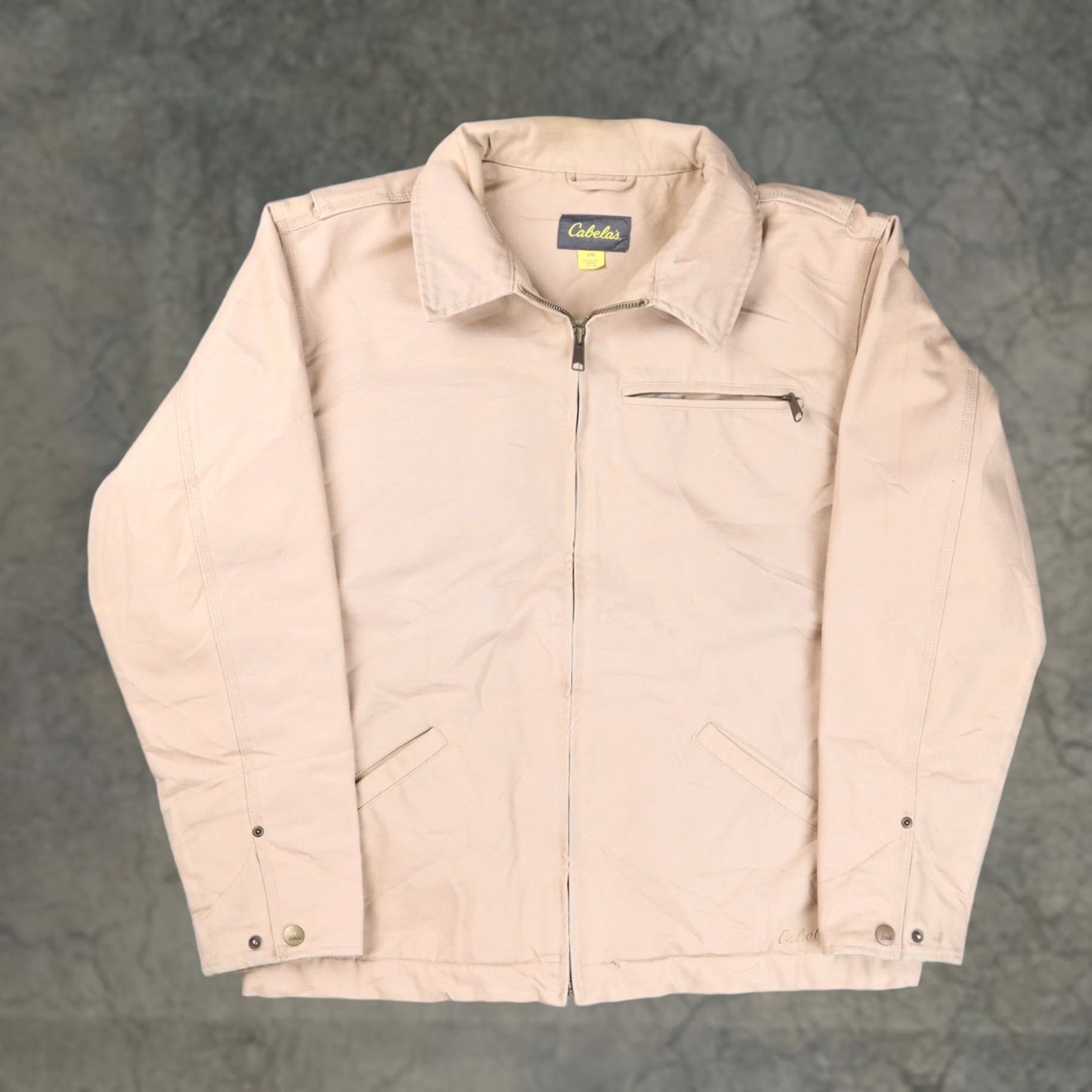 Vintage Cabela's Beige Duck Canvas Lined Full Zip Jacket Mens Large Size US L / EU 52-54 / 3 - 1 Thumbnail