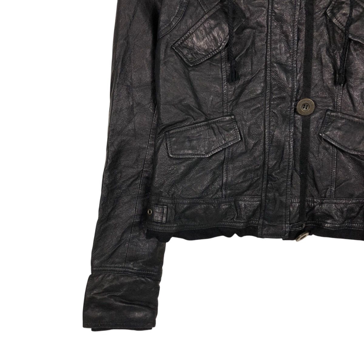 Japanese Brand 🔥VINTAGE CROPPED BIKER LEATHER JACKET BRUSH ISSEY MIYAKE Size US S / EU 44-46 / 1 - 6 Thumbnail