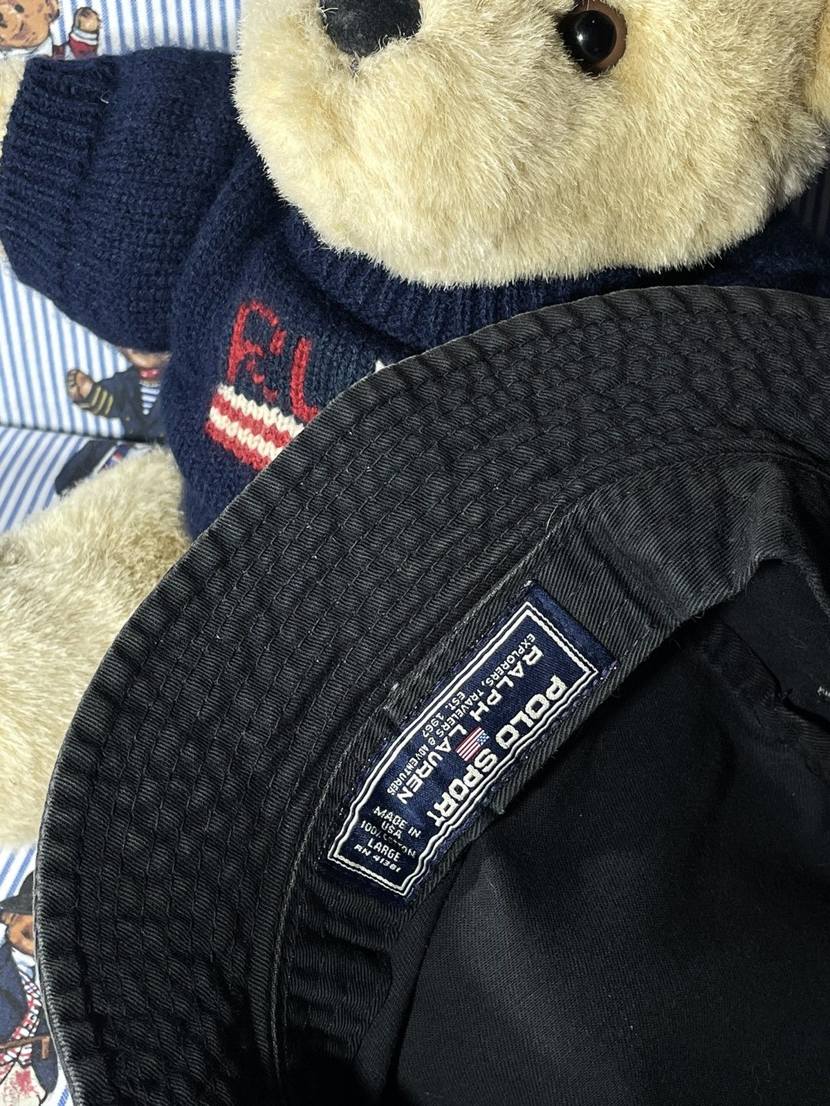 Polo Ralph Lauren × RRL Ralph Lauren × Ralph Lauren Bucket Polo Sport Spell Out OG Vintage Size ONE SIZE - 8 Thumbnail