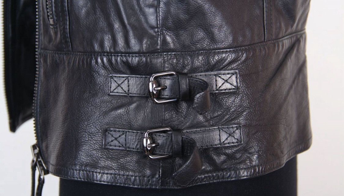 Gucci Gucci by Tom Ford Leather Biker Zip Up Detail Jacket Size M / US 6-8 / IT 42-44 - 4 Thumbnail