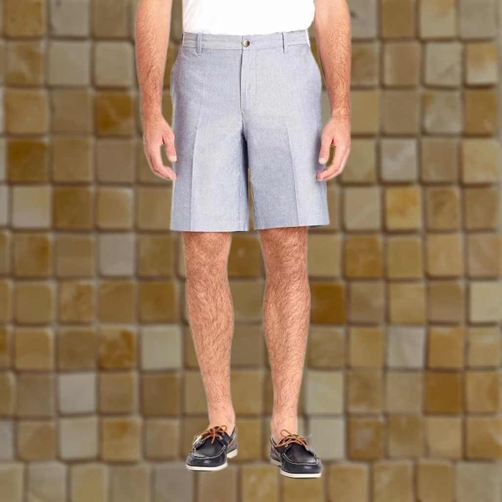 Izod VINTAGE IZOD SHORTS Navy Blue Flat 42 9.5 Inseam Stretch Newport Oxford Cadet Mens Size US 42 / EU 58 - 1 Preview