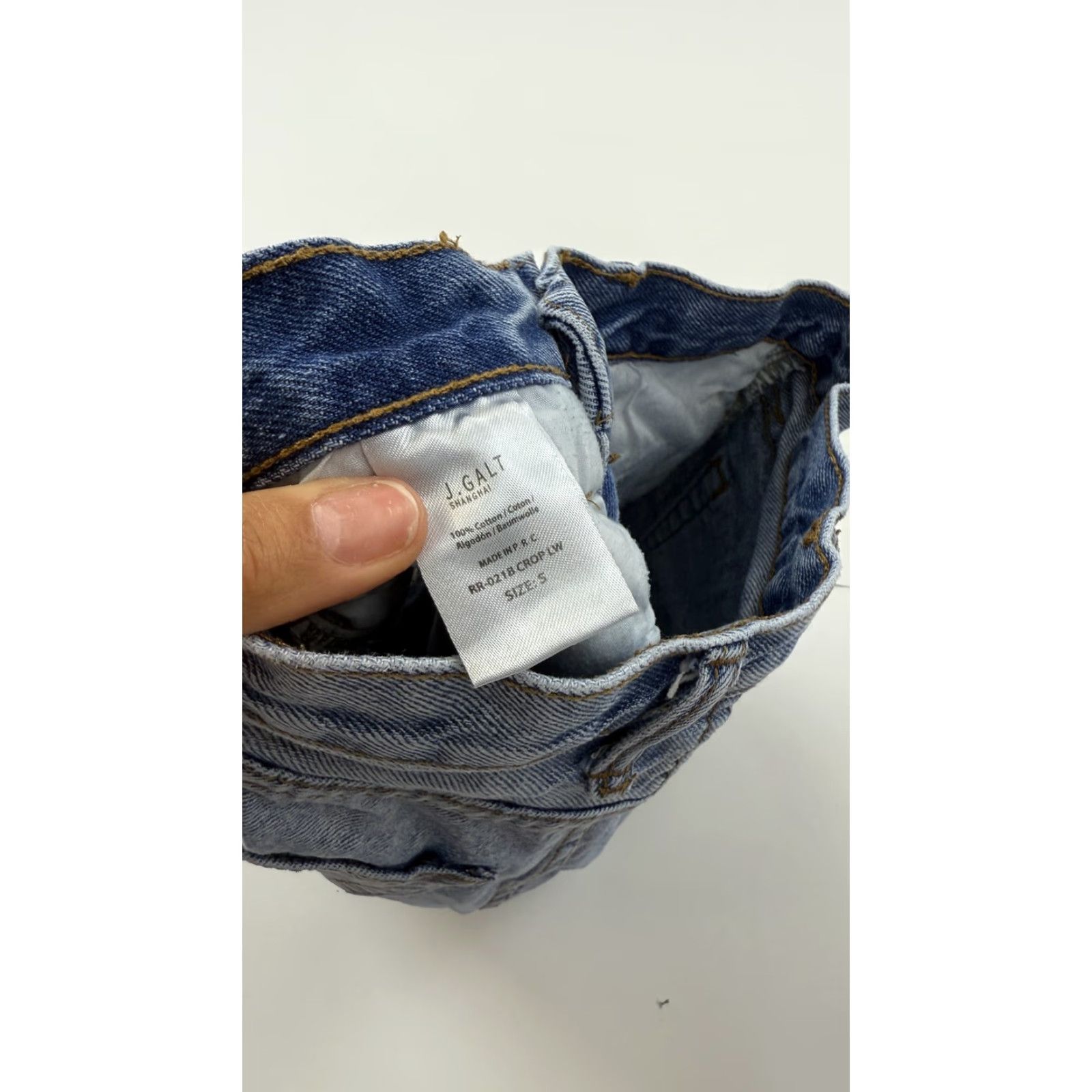 Vintage J Galt Denim Shorts Womens Small Blue High Rise Distressed Frayed Cut-Off Casual Size 28" / US 6 / IT 42 - 3 Thumbnail