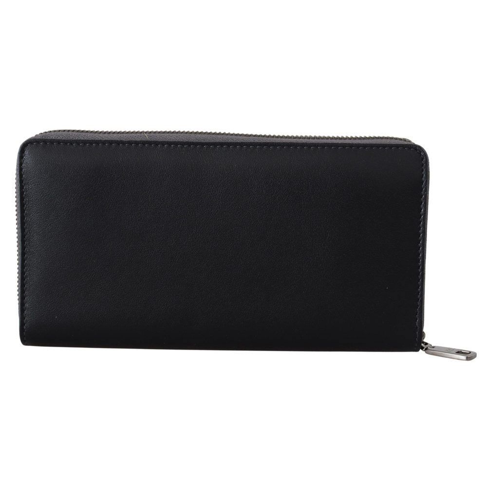 Dolce & Gabbana Dolce & Gabbana Black Zip Around Continental Clutch Leather Size ONE SIZE - 3 Thumbnail