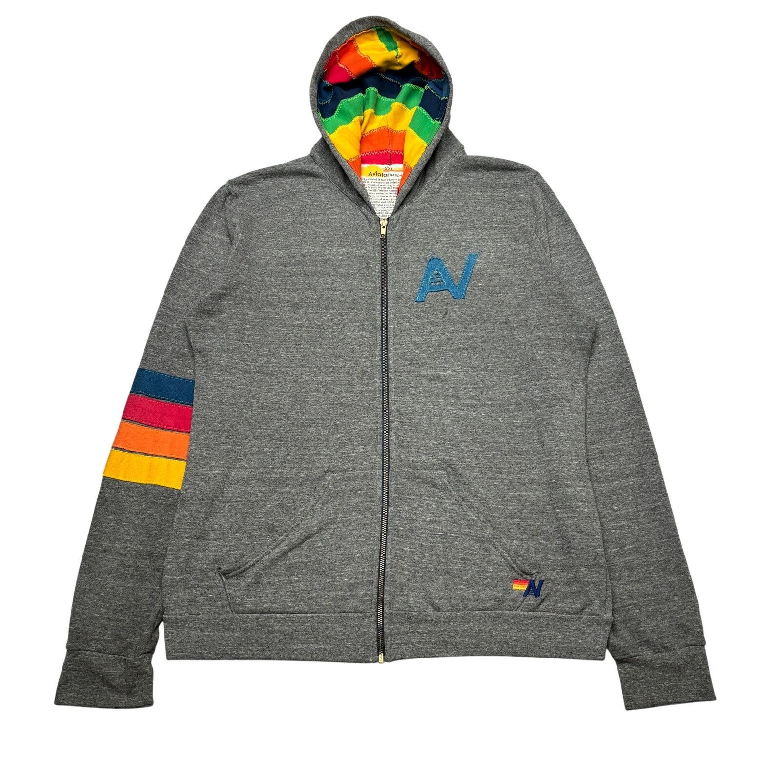Aviator Nation Aviator Nation Signature Rainbow Full Zip Hoodie 2XL Rare Size US XXL / EU 58 / 5 - 1 Thumbnail