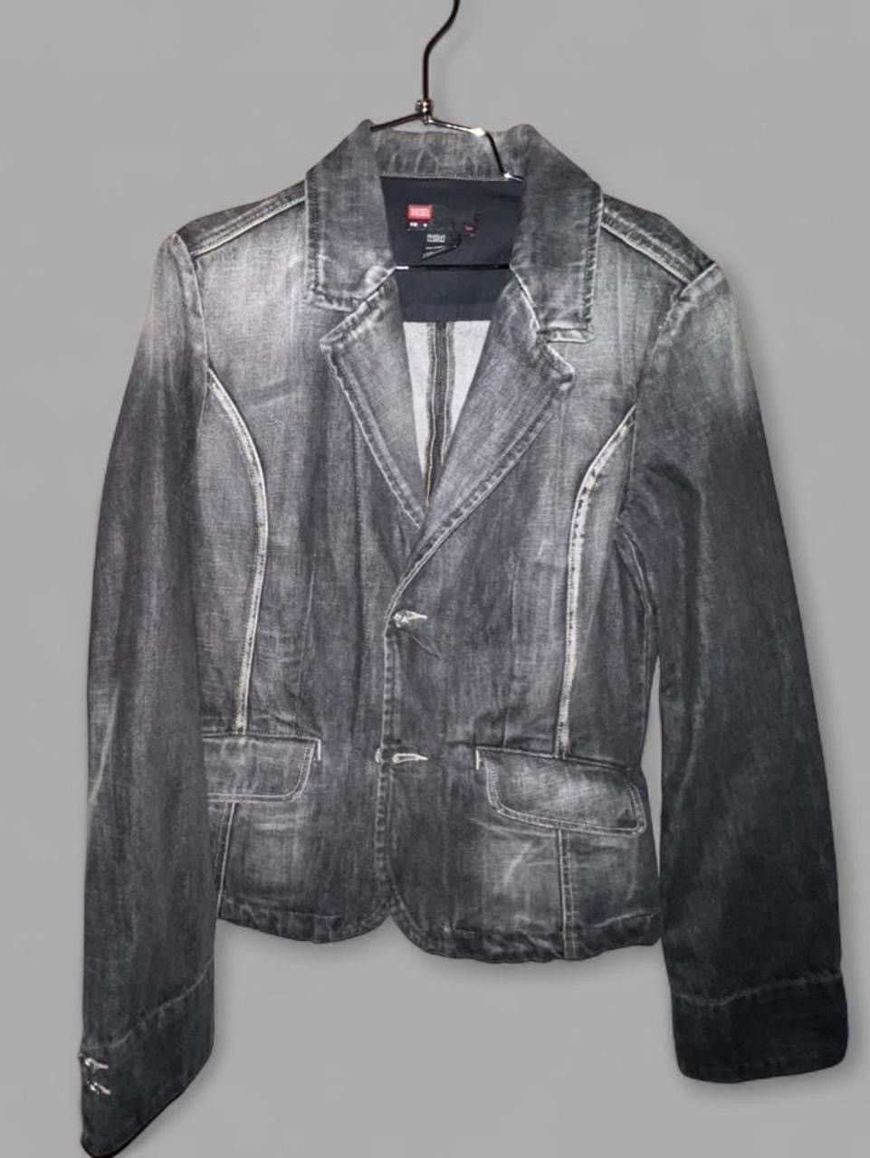 Diesel Diesel y2k vintage Charcoal grey faded Black denim blazer Size M / US 6-8 / IT 42-44 - 1 Thumbnail