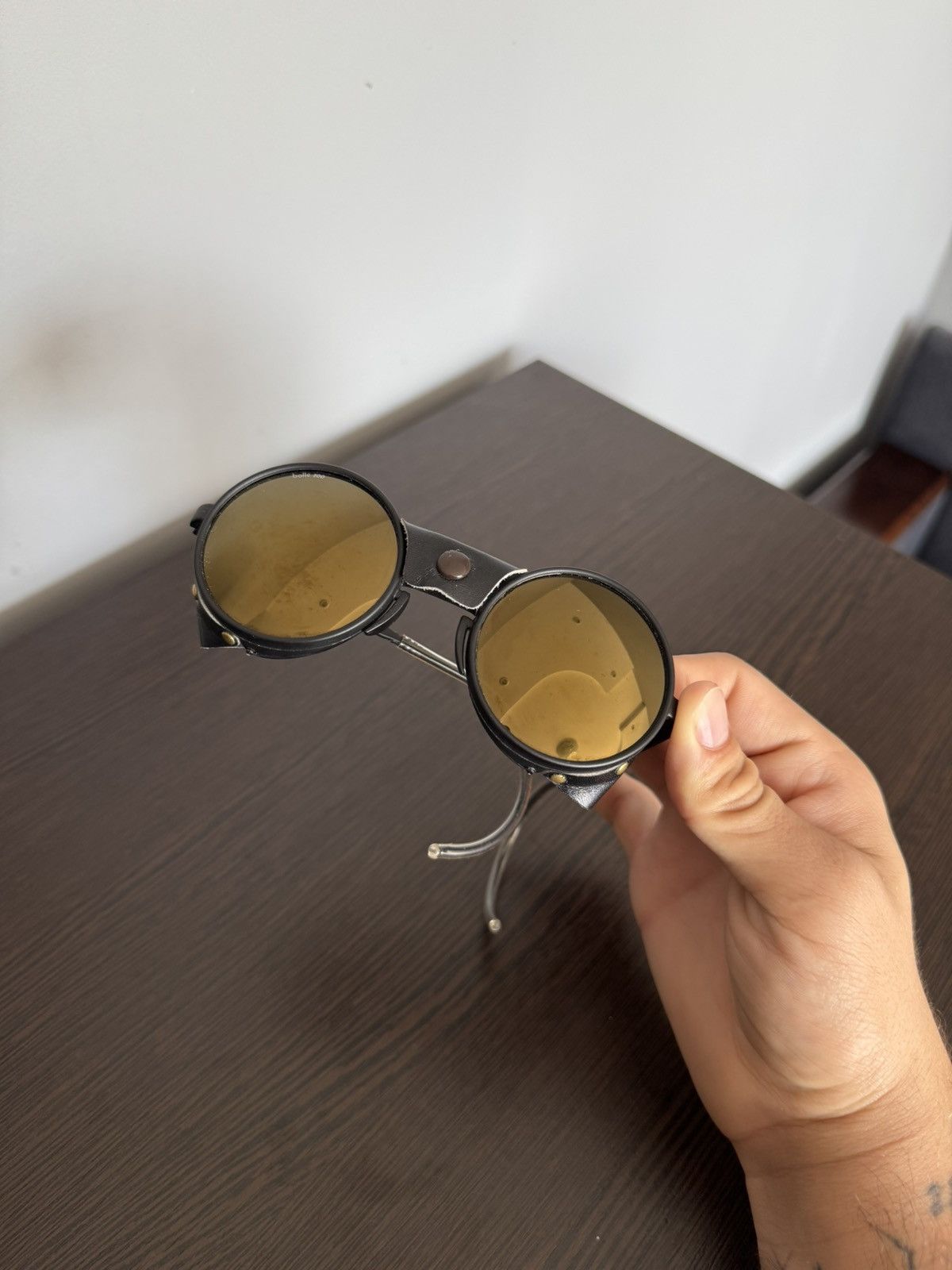 Bolle Vintage Bolle Rex 100 Round Sunglasses Brown Lens Size ONE SIZE - 1 Thumbnail