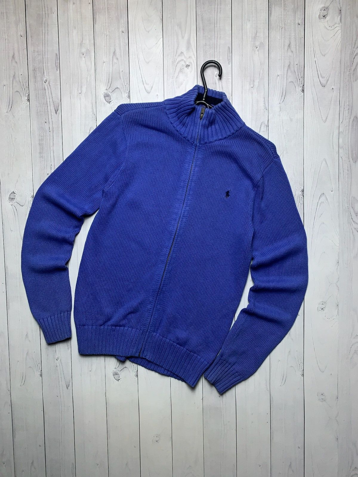 Polo Ralph Lauren × Vintage Vintage polo Ralph Lauren zip sweater blue size S Size US S / EU 44-46 / 1 - 1 Thumbnail