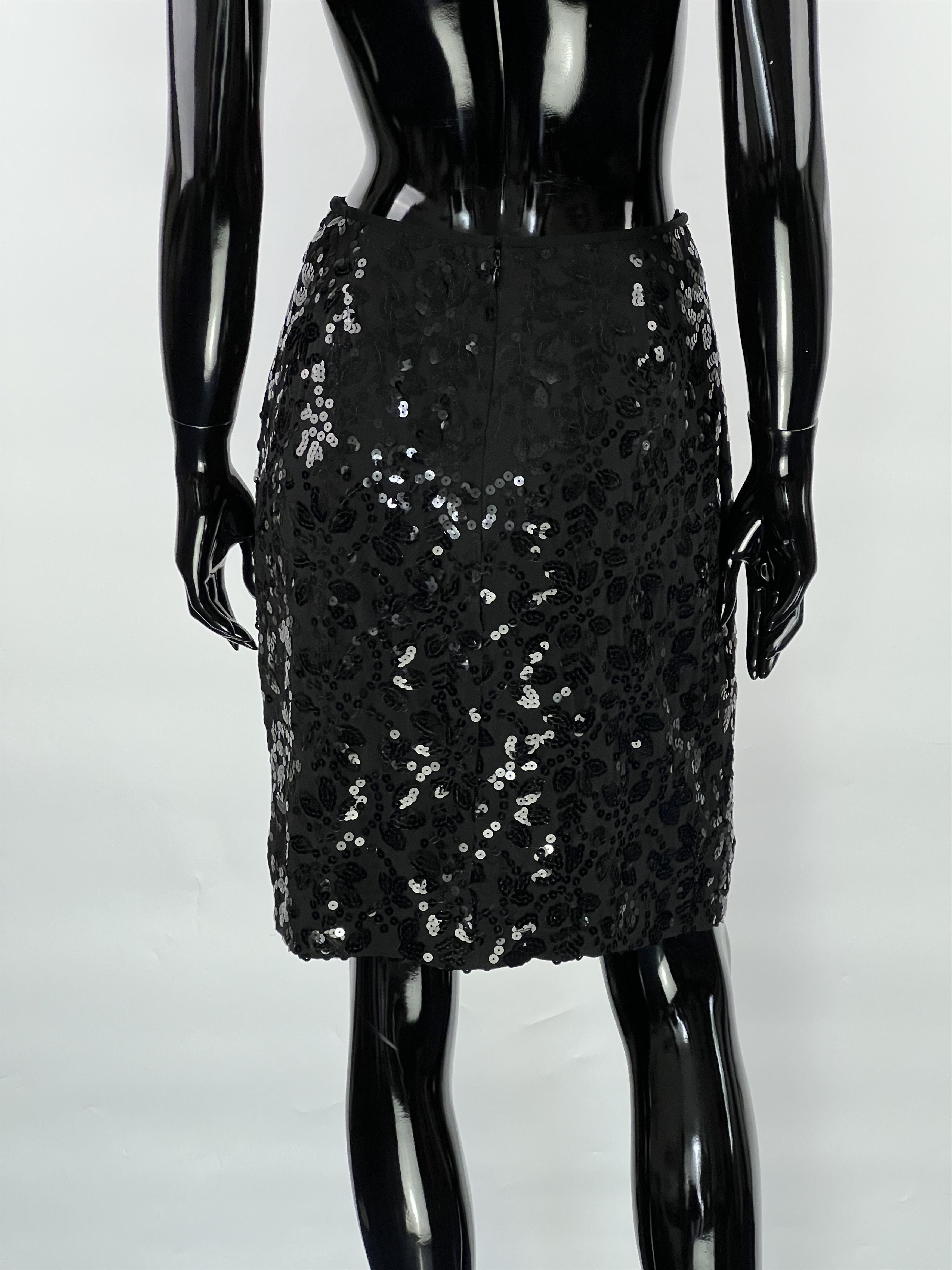 Bally × Vintage Bally Rare Vtg Silk Sequins Suit Top Blouse Skirt Size 36 Size S / US 4 / IT 40 - 15 Thumbnail