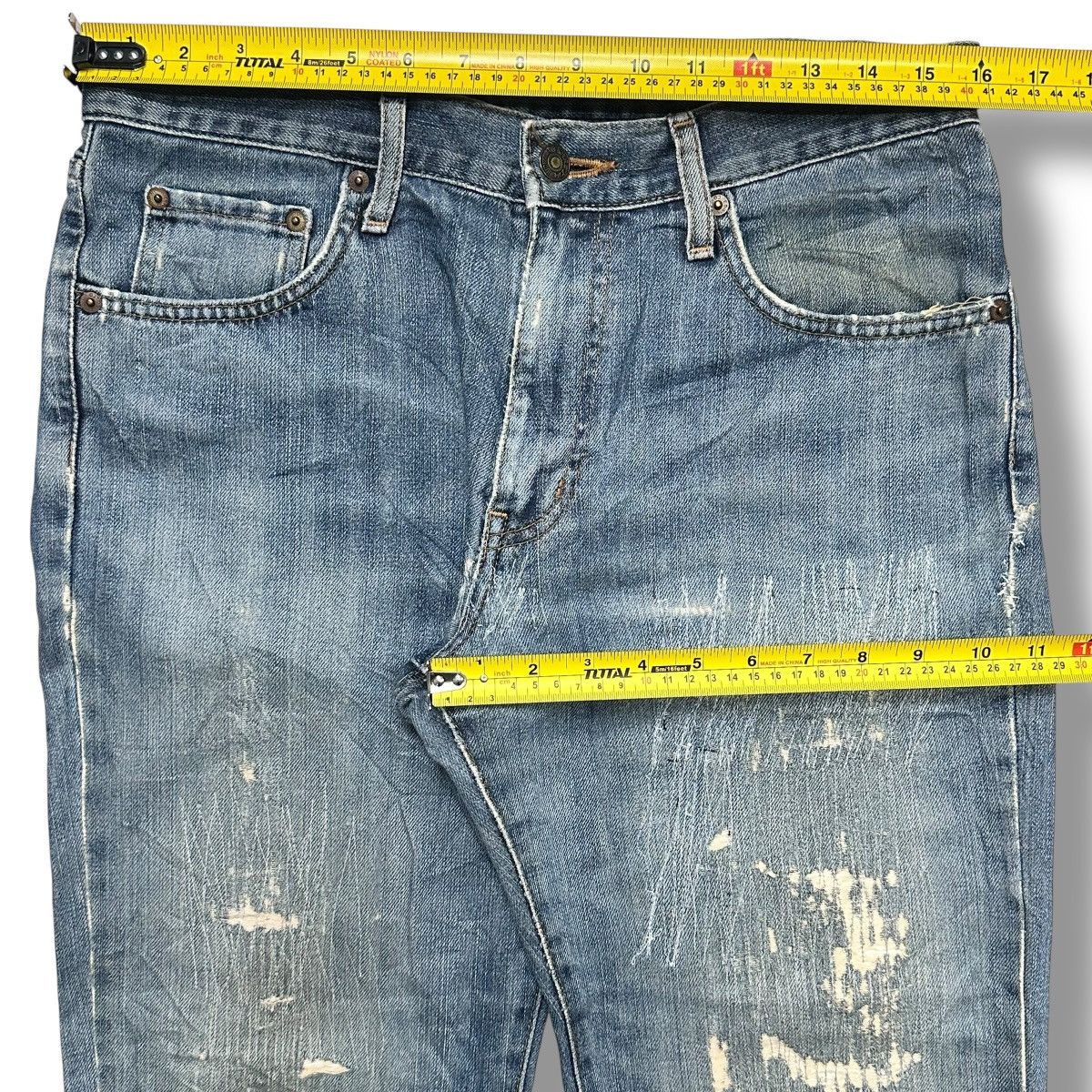 Edwin Vintage Edwin Straight Leg Japan Denim Distressed Light Wash Size US 32 / EU 48 - 18 Thumbnail