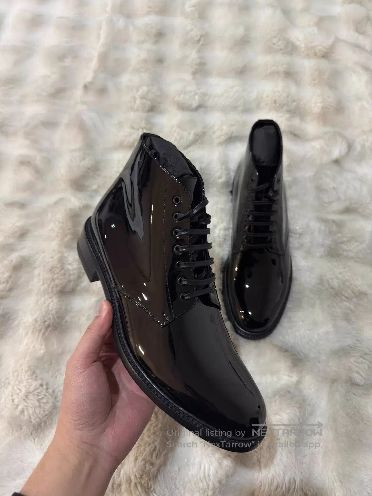 Saint Laurent Paris Black Leather Boots Size 9. Size US 9 / EU 42 - 3 Thumbnail