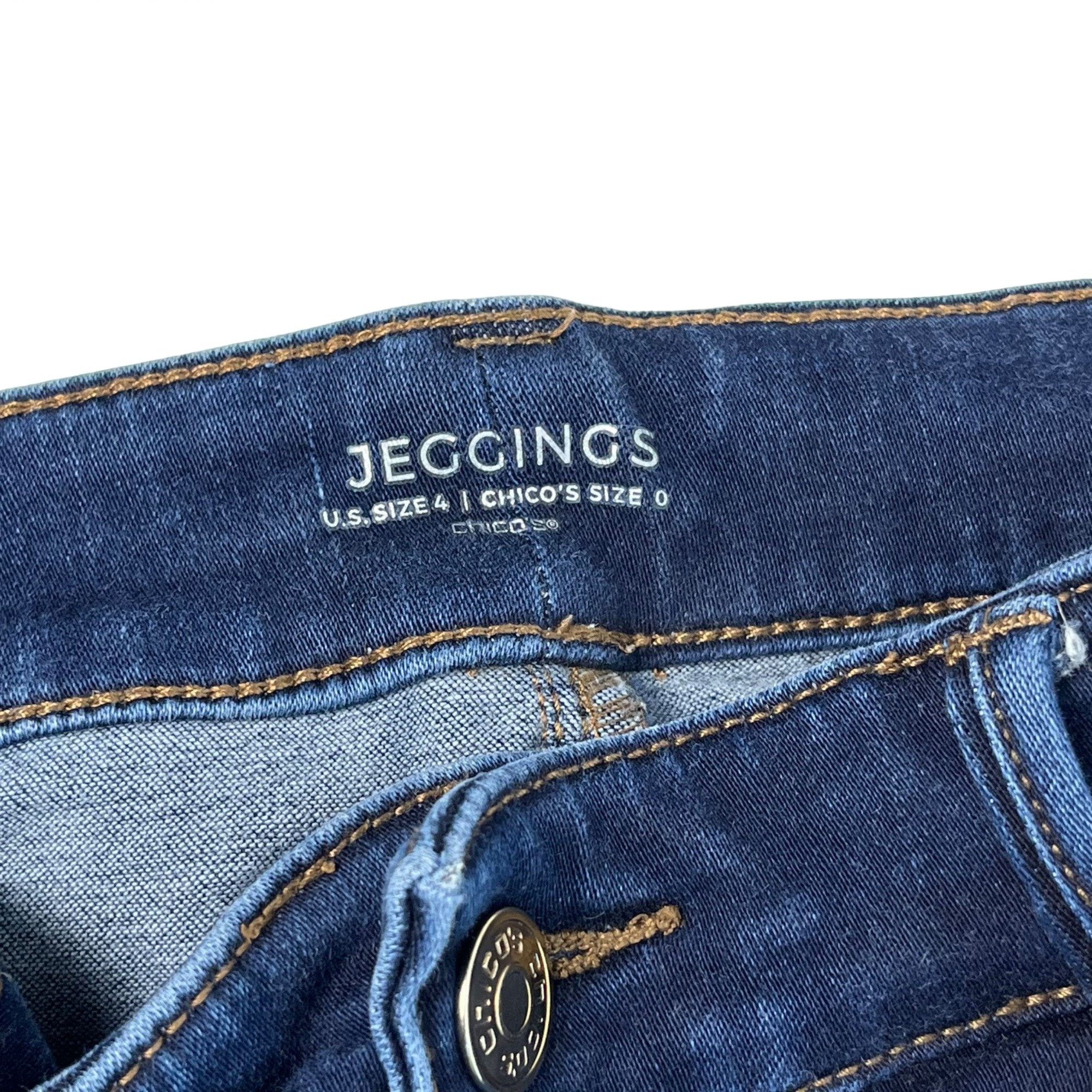 Other Chico's Dark Wash Jeggings Skinny Jeans Stretch Denim Sz. 0 Size 27" / US 4 / IT 40 - 2 Thumbnail