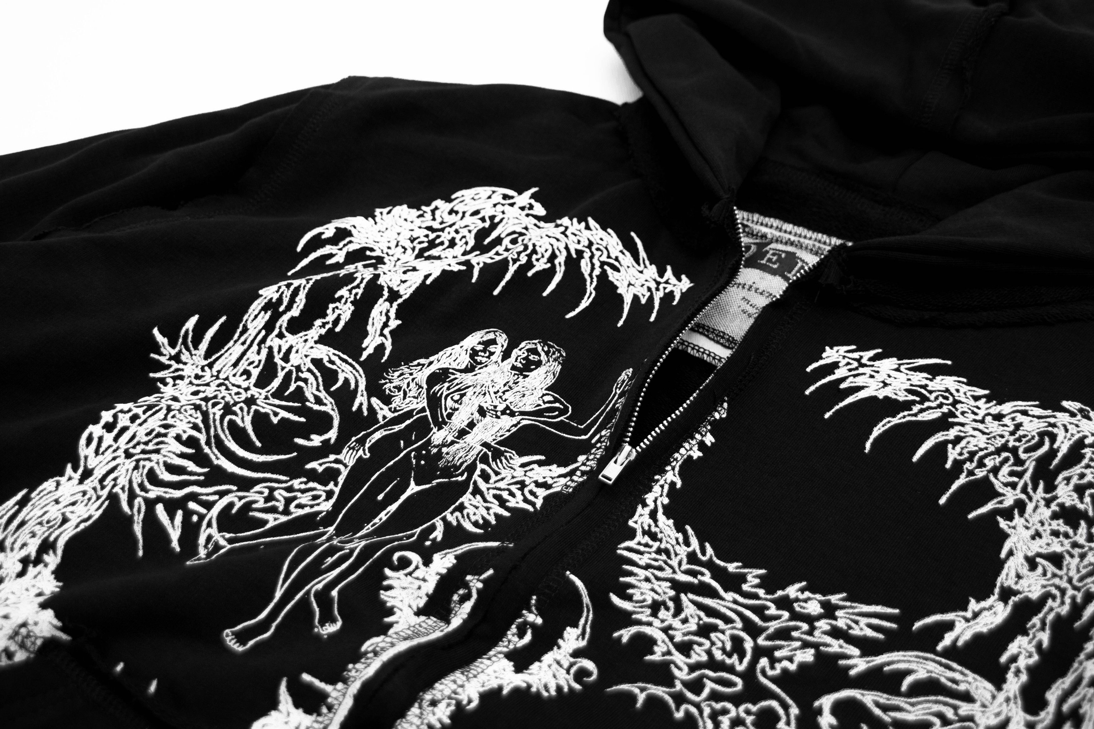 Japanese Brand oedema "nymph" black hoodie Size L / US 10 / IT 46 - 9 Thumbnail