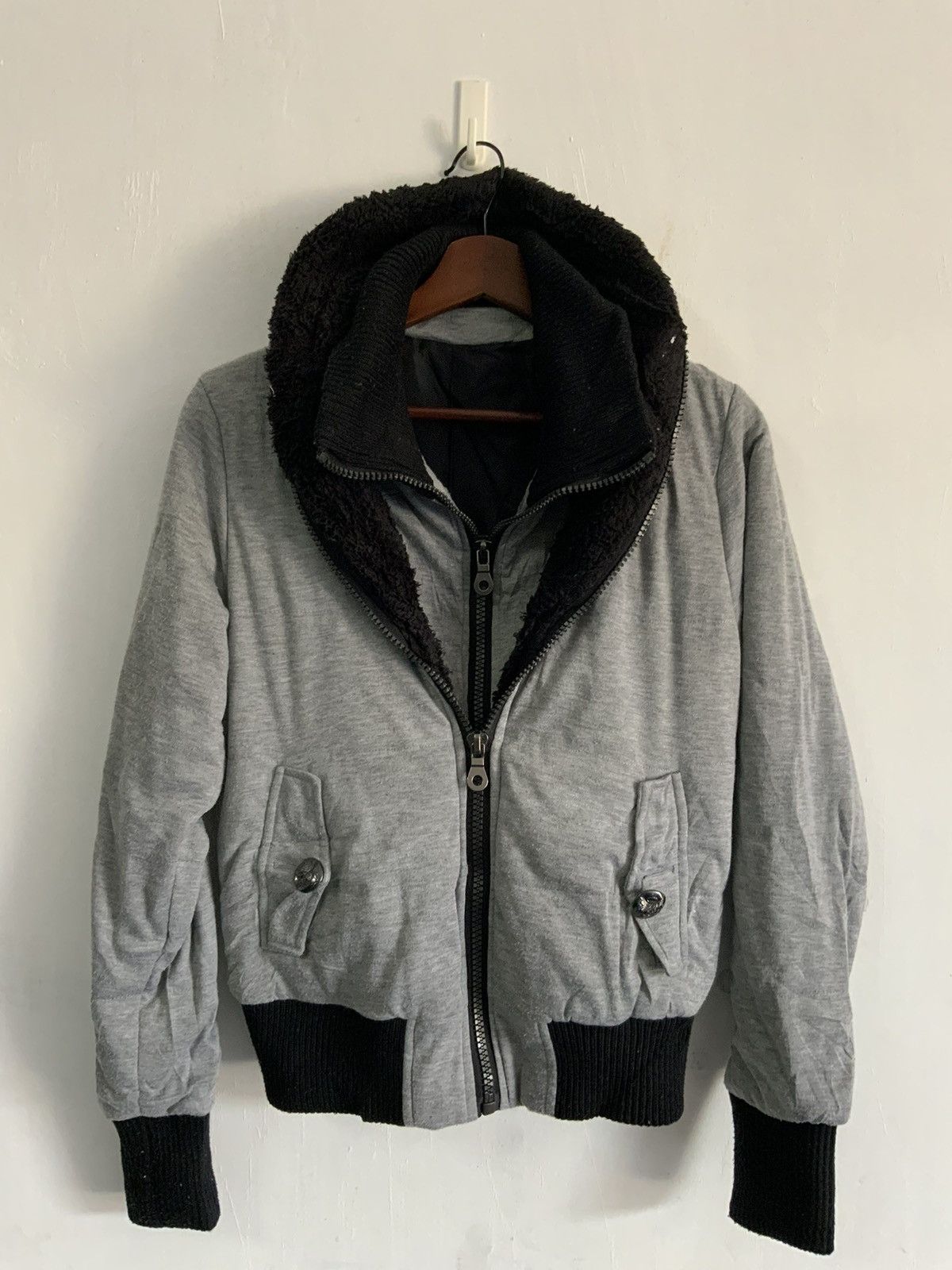 Japanese Brand Mohair Fur Avant Garde Zipper Faux Fur Jacket Size US M / EU 48-50 / 2 - 1 Thumbnail