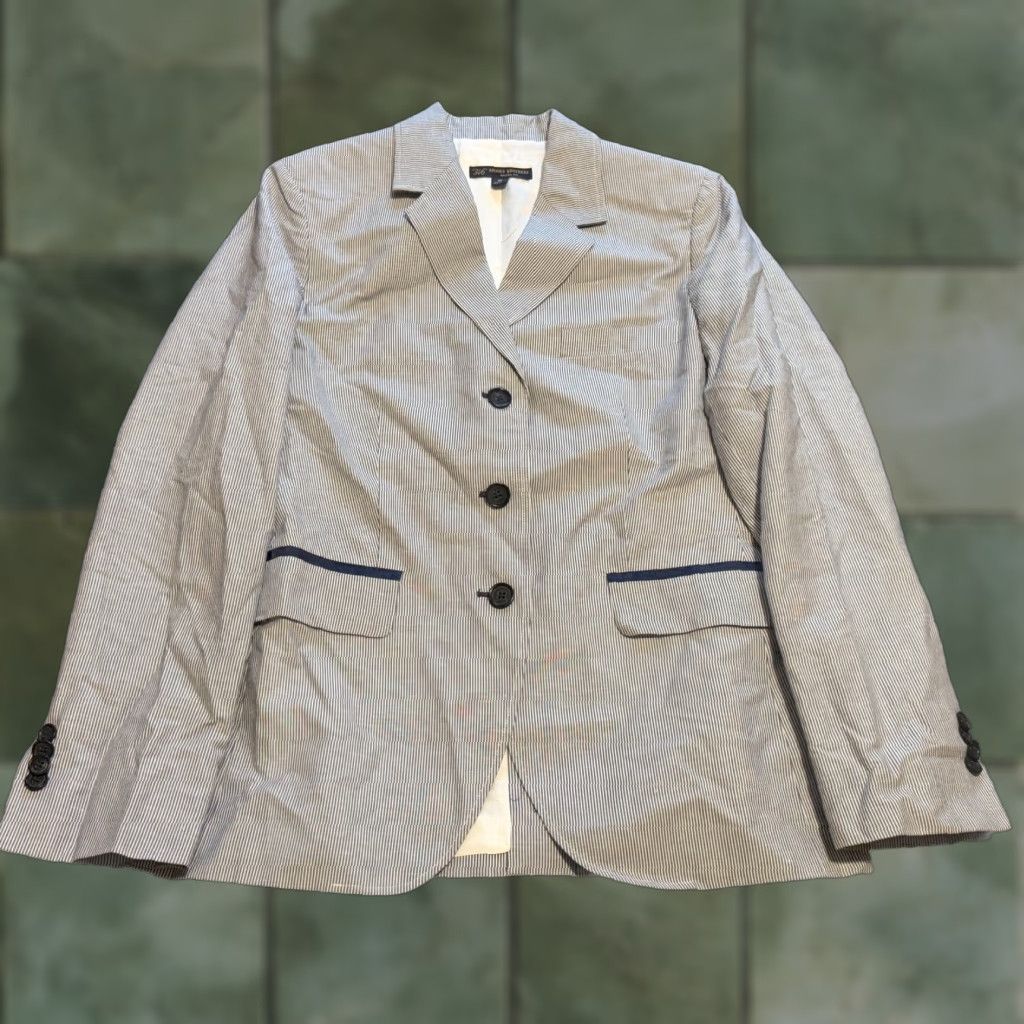 Brooks Brothers BROOKS BROTHERS Blazer Jacket WOMENS 10 Linen Blend Milano Fit Back Vent Button Multicolor Basic Jacket Size L / US 10 / IT 46 - 1 Thumbnail