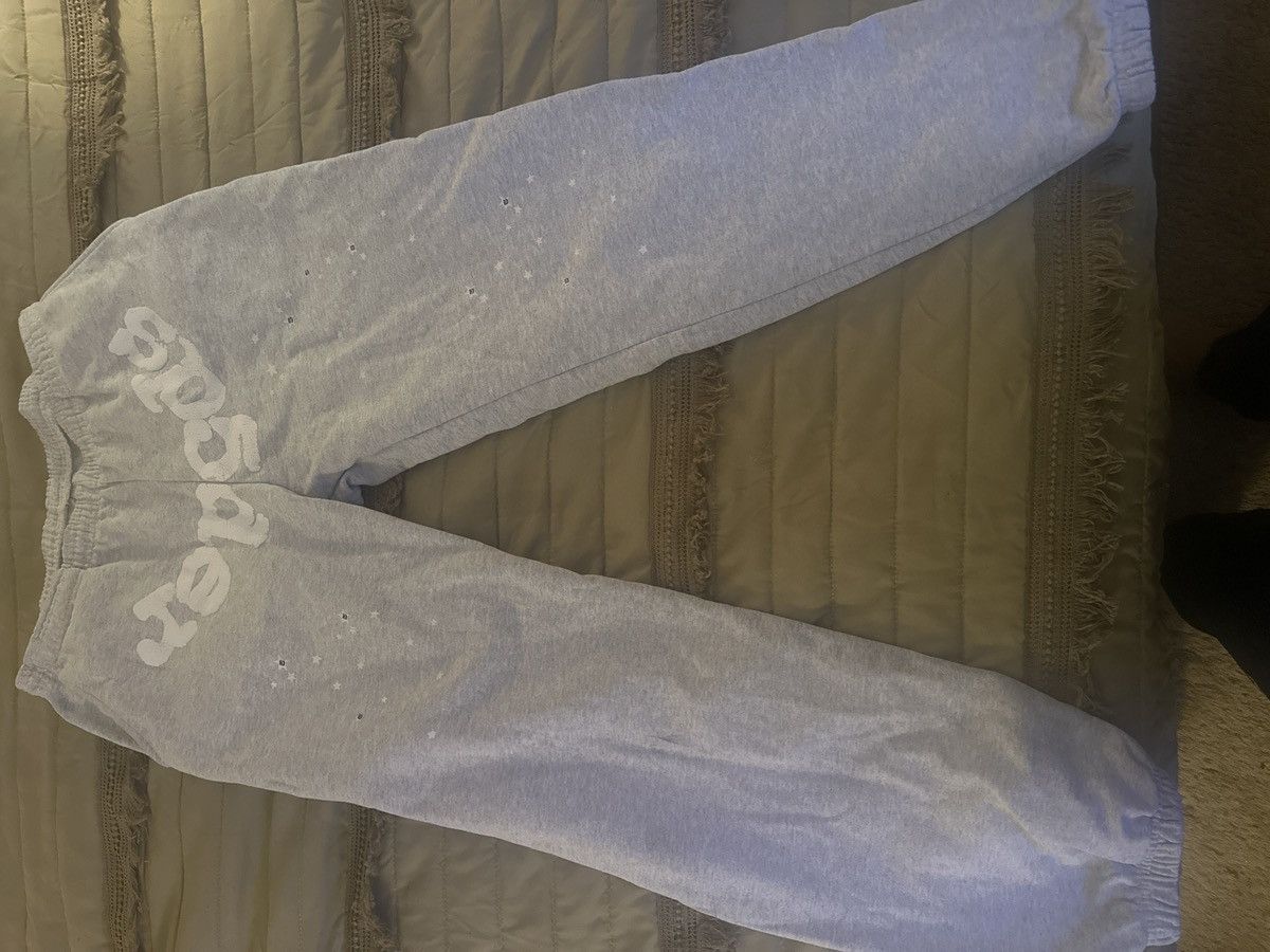 Sp5der Sp5der “Heather Grey” OG Web pants/sweats/joggers Size US 34 / EU 50 - 1 Thumbnail