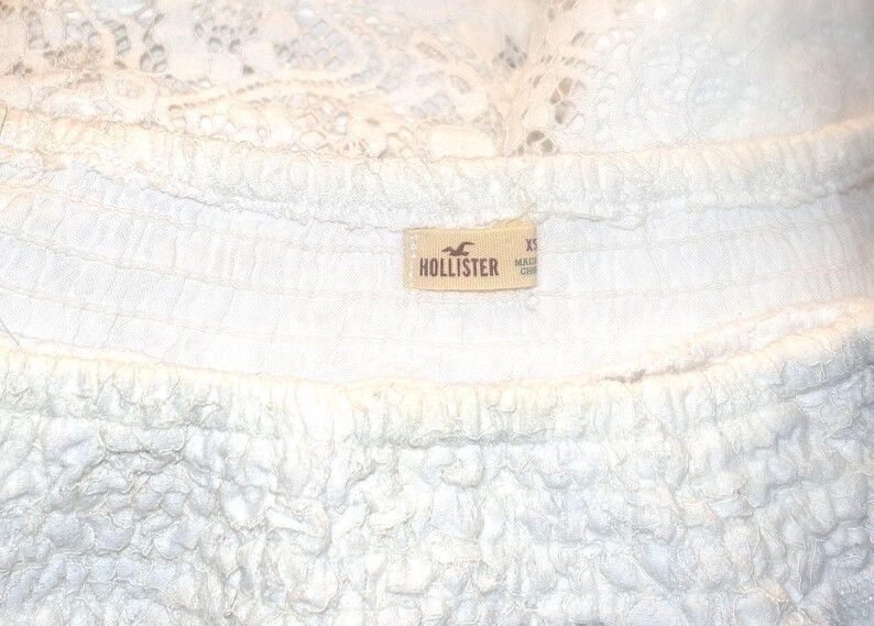 Hollister Hollister White Lace Crop Top XS Size XS / US 0-2 / IT 36-38 - 7 Thumbnail