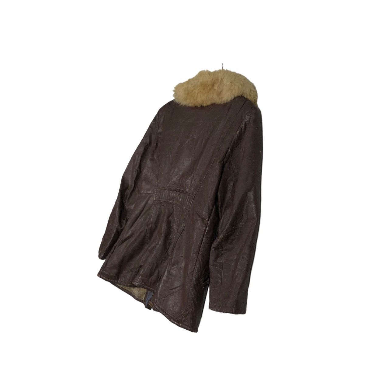 Japanese Brand 🔥Vintage Leather Jacket Biker Mink Fur Collar Racing Size US M / EU 48-50 / 2 - 10 Thumbnail