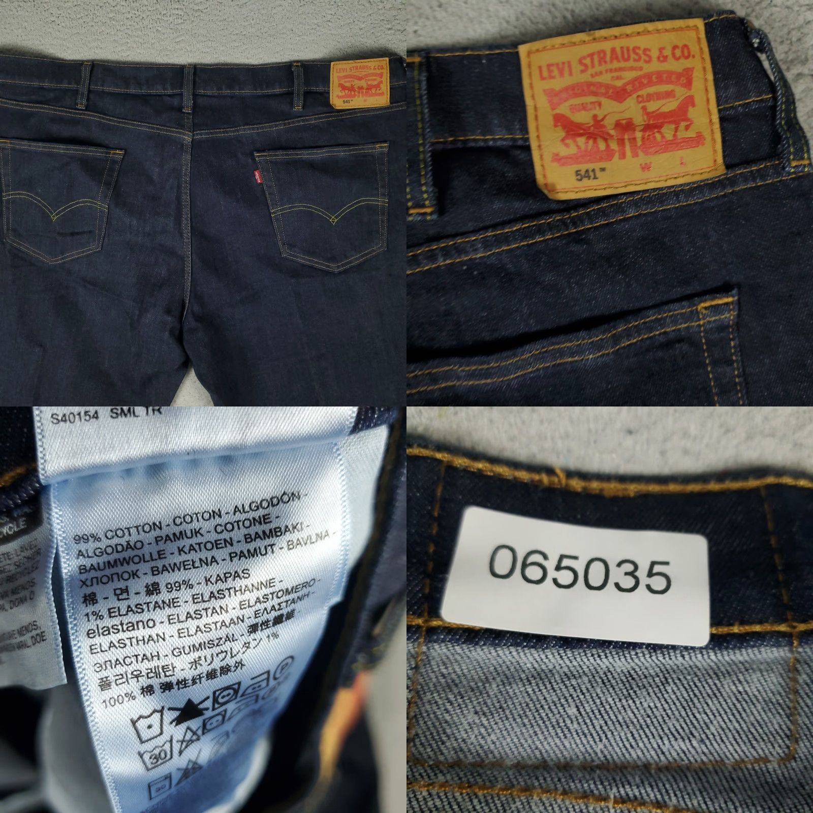Levi's Levis 541 Jeans Mens Regular 48x28 Blue Athletic Fit Straight Denim Pants - Levi's 541 Jeans Mens Size 48x28 Blue Athletic Straight Fit Pants Size US 32 / EU 48 - 8 Thumbnail