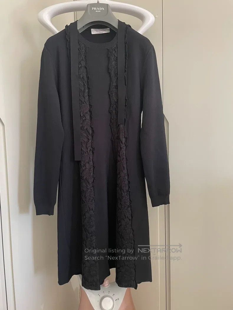 Valentino Valentino Lace patchwork knitted dress Size L / US 10 / IT 46 - 1 Thumbnail