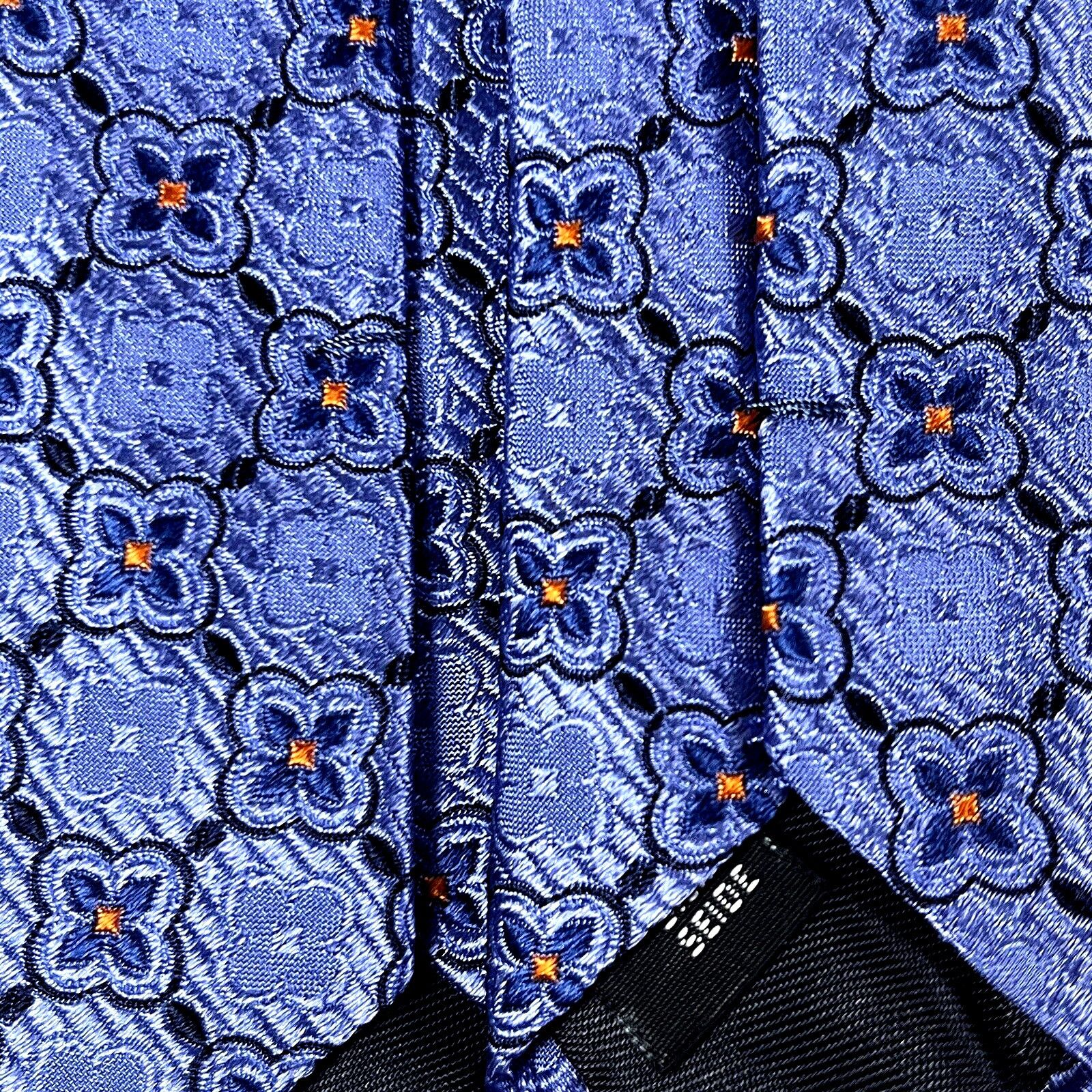 Other Bolgheri Silk Tie Blue Periwinkle Orange Foulard Jacquard Size ONE SIZE - 5 Thumbnail