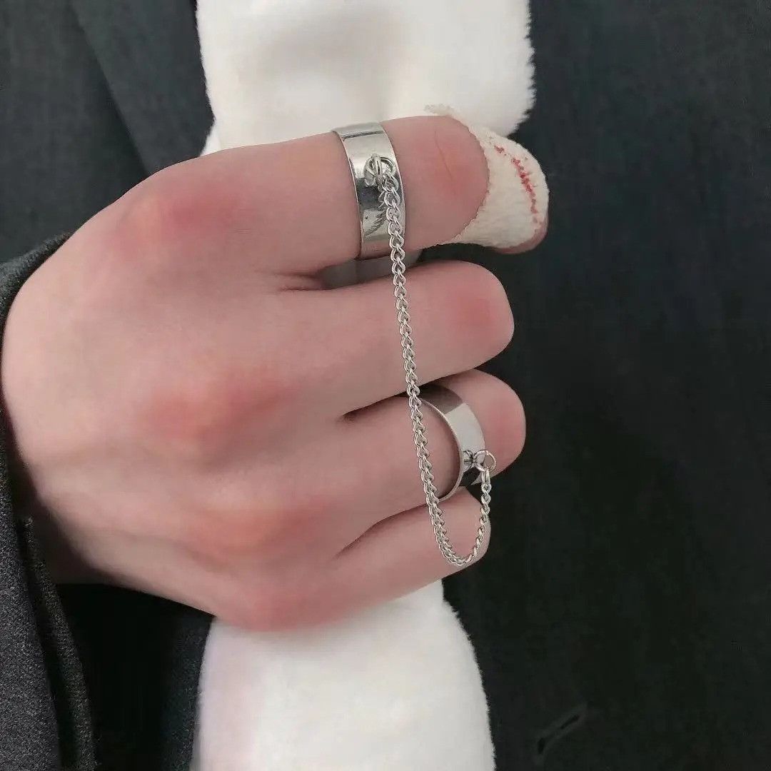 Other Retro Chain Connected Cross Ring Size ONE SIZE - 1 Thumbnail