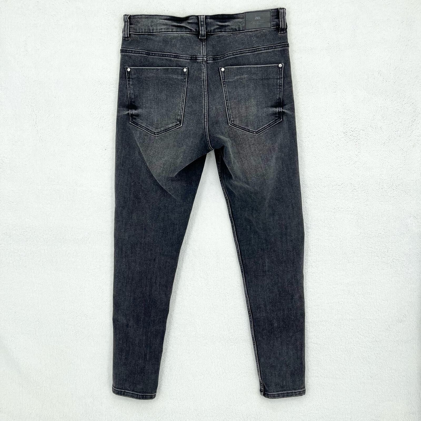 Zara Zara Black Wash High Waisted Button Fly Skinny Jeans Size 6 Size 28" / US 6 / IT 42 - 5 Thumbnail
