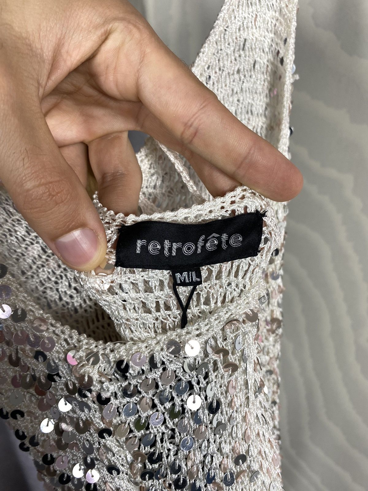 Retrofete Retrofete Marie Sequin Crochet Dress Size M / US 6-8 / IT 42-44 - 17 Thumbnail