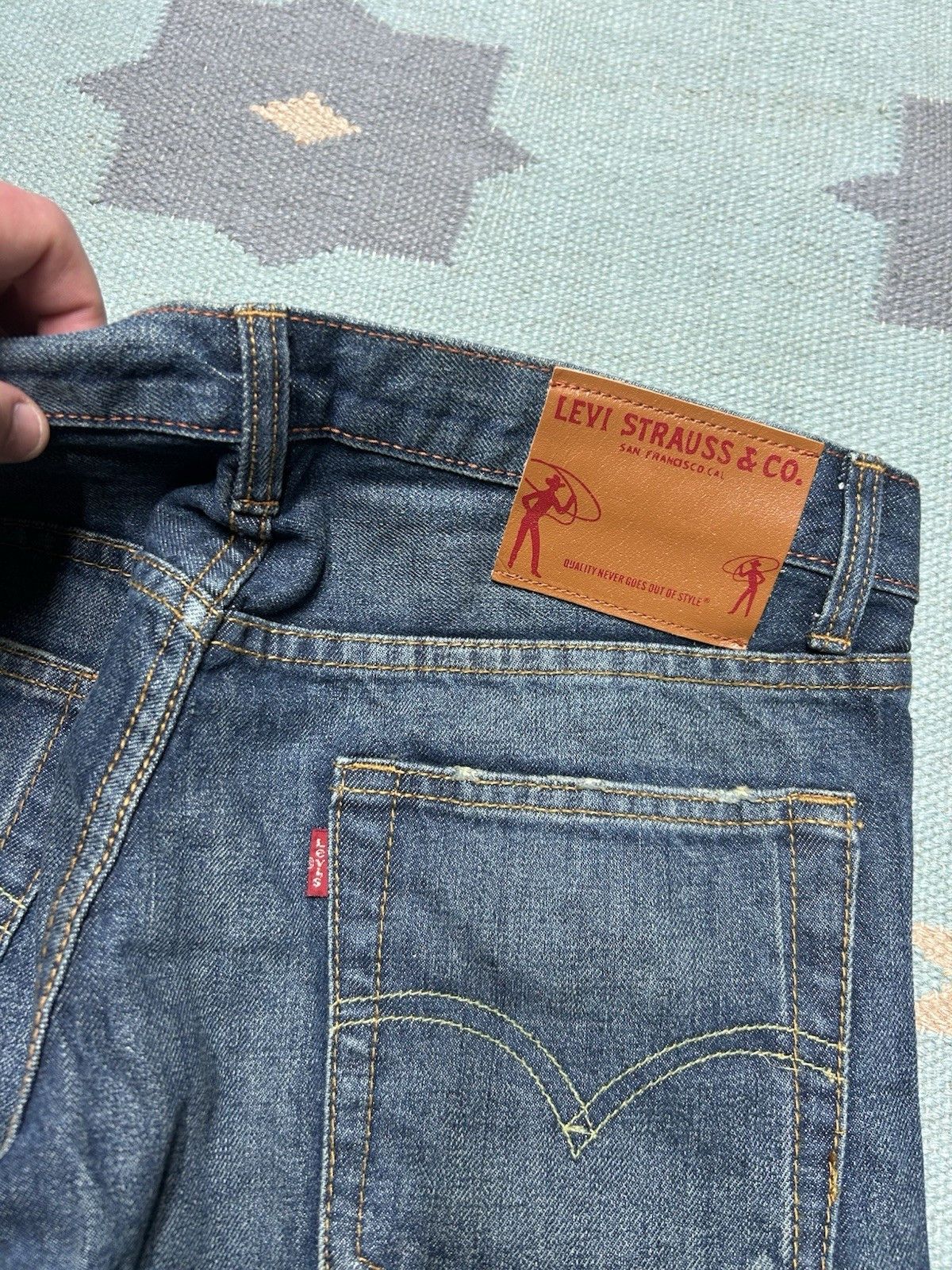 Vintage Vtg Levi’s offender jeans low rise straight leg dark 31x34 Size US 31 - 4 Thumbnail