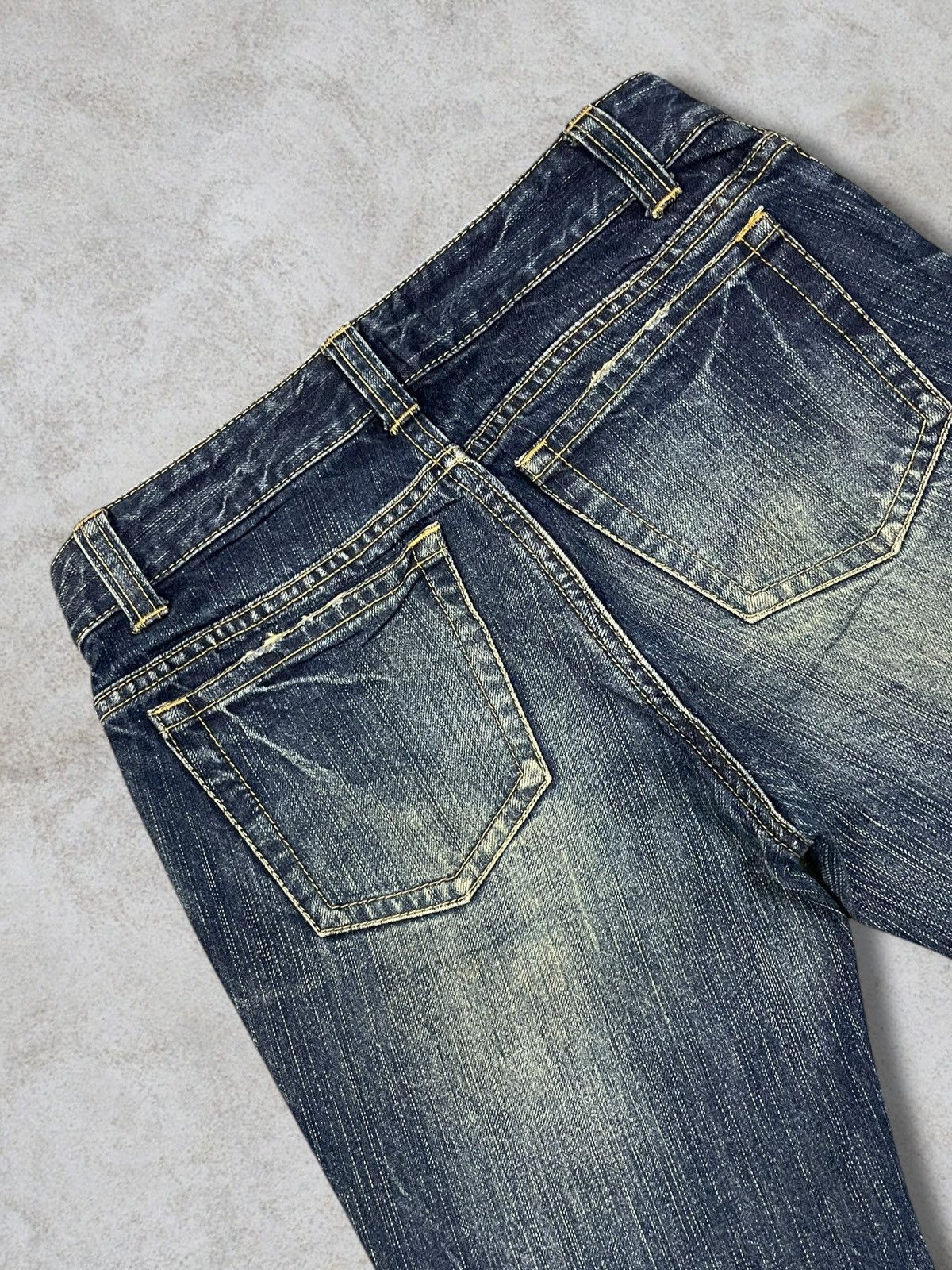Hysteric Glamour Vintage Japanese Women’s Blue Wash Distressed Bootcut Jeans Size 27" / US 4 / IT 40 - 8 Thumbnail