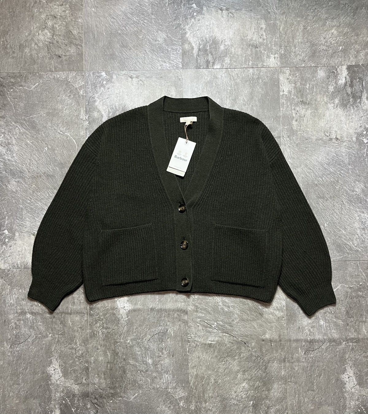 Barbour Barbour Theodore Cardigan Wool Knit Olive Green NWT Size 10 Size L / US 10 / IT 46 - 1 Thumbnail