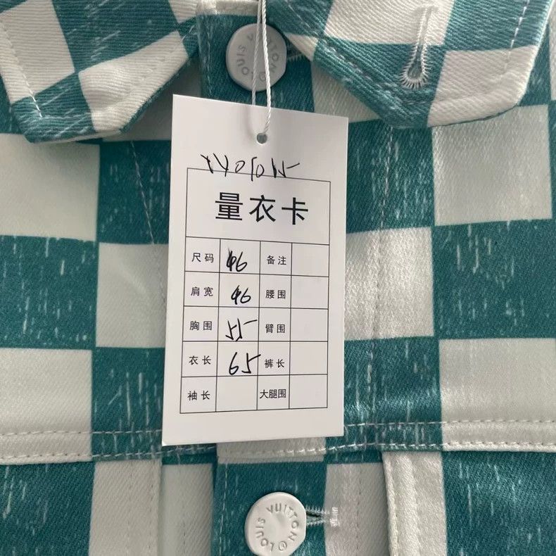 Louis Vuitton Louis Vuitton White and green checkerboard denim jacket Size US S / EU 44-46 / 1 - 4 Thumbnail