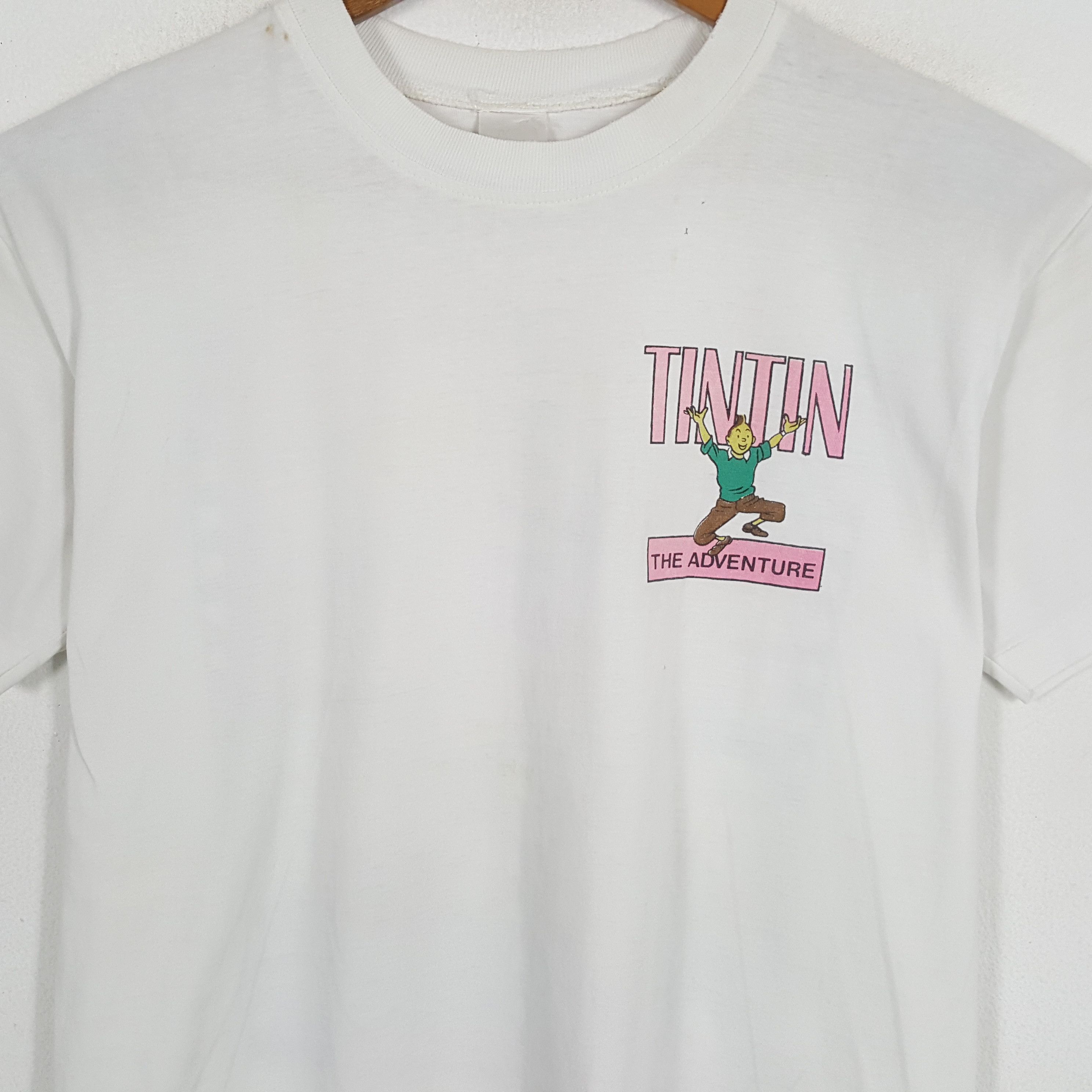 Vintage Vintage ADVENTURE OF TINTIN American Animated Movie T-Shirt Size US L / EU 52-54 / 3 - 4 Thumbnail