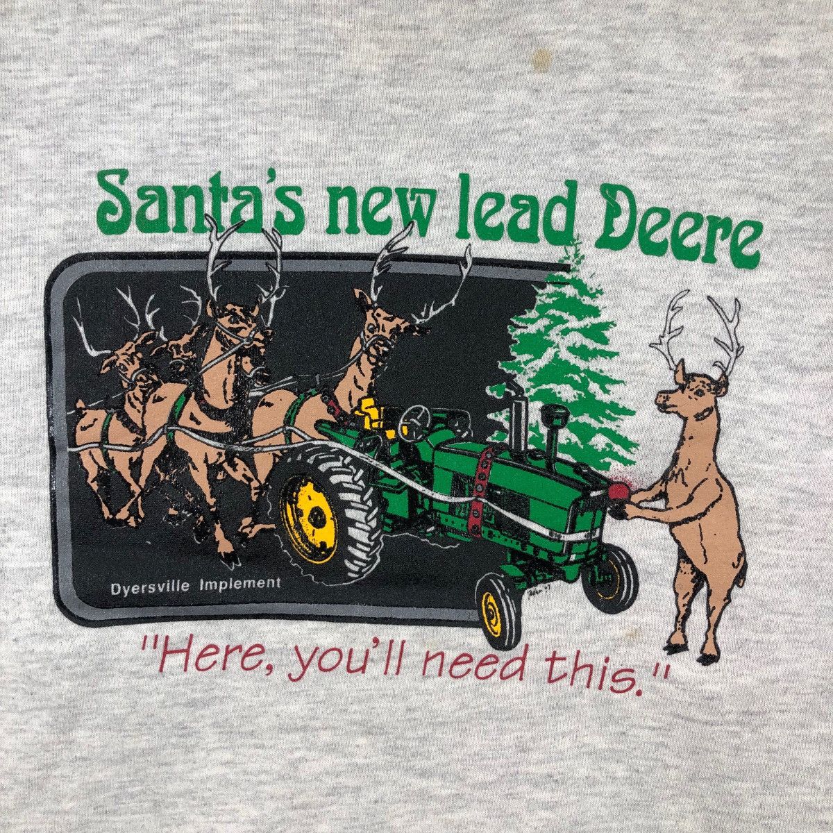 Vintage Vintage 90s Santa’s New Lead Deere Sweatshirt Big Logo Size US S / EU 44-46 / 1 - 3 Thumbnail