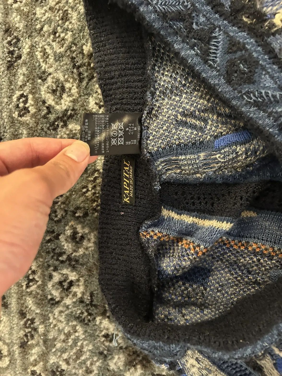 Kapital KAPITAL 7G BORO Gaudy knit pants navy Size US 32 / EU 48 - 4 Thumbnail