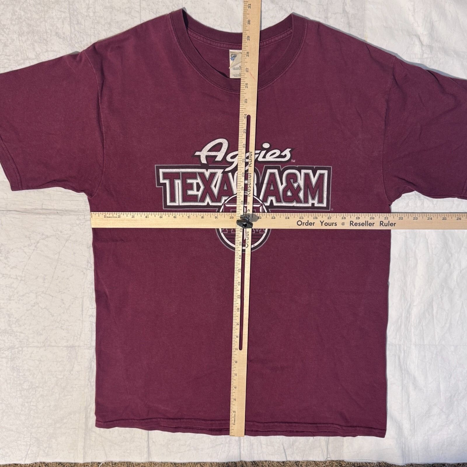 Gildan Vintage Texas A&M Aggies Y2K Logo Maroon College Graphic Tsh Size US L / EU 52-54 / 3 - 4 Thumbnail
