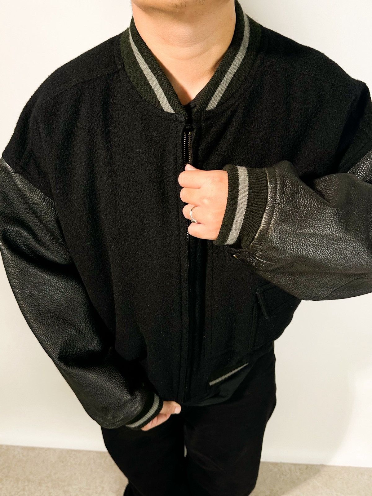 Issey Miyake Issey Miyake I.S. Sport Wool & Lambskin Bomber 🐐 Size US M / EU 48-50 / 2 - 3 Thumbnail