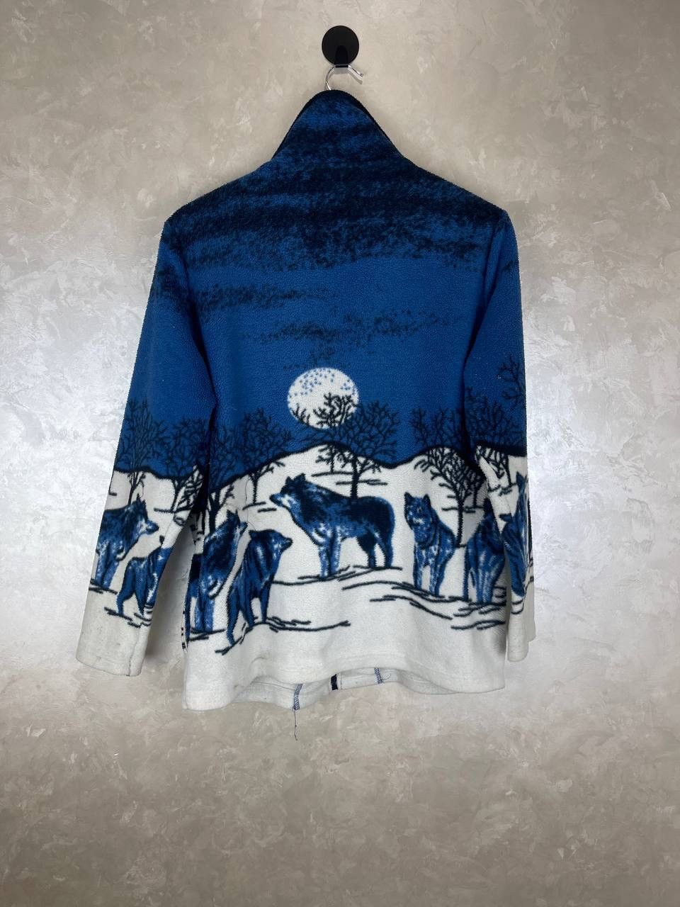Other Vintage Fleece Jacket Wolf Print Zip Blue Size M Polyester Size M / US 6-8 / IT 42-44 - 2 Thumbnail