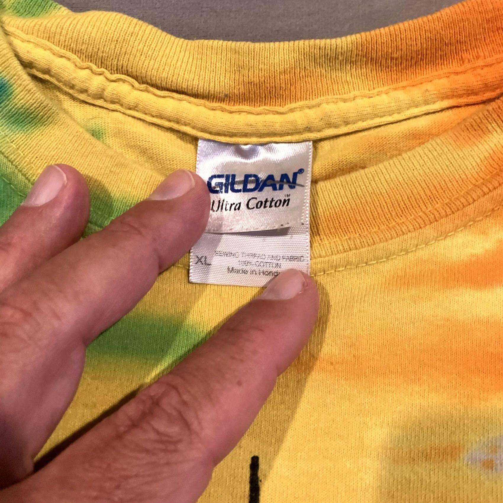 Gildan Gildan Tie Dye T Shirt Seattle Pike Place Market Men's XL Multicolor Crew Neck Short Sleeve Cotton Gildan Heavy Cotton Men's T-Shirt Size US XL / EU 56 / 4 - 3 Thumbnail