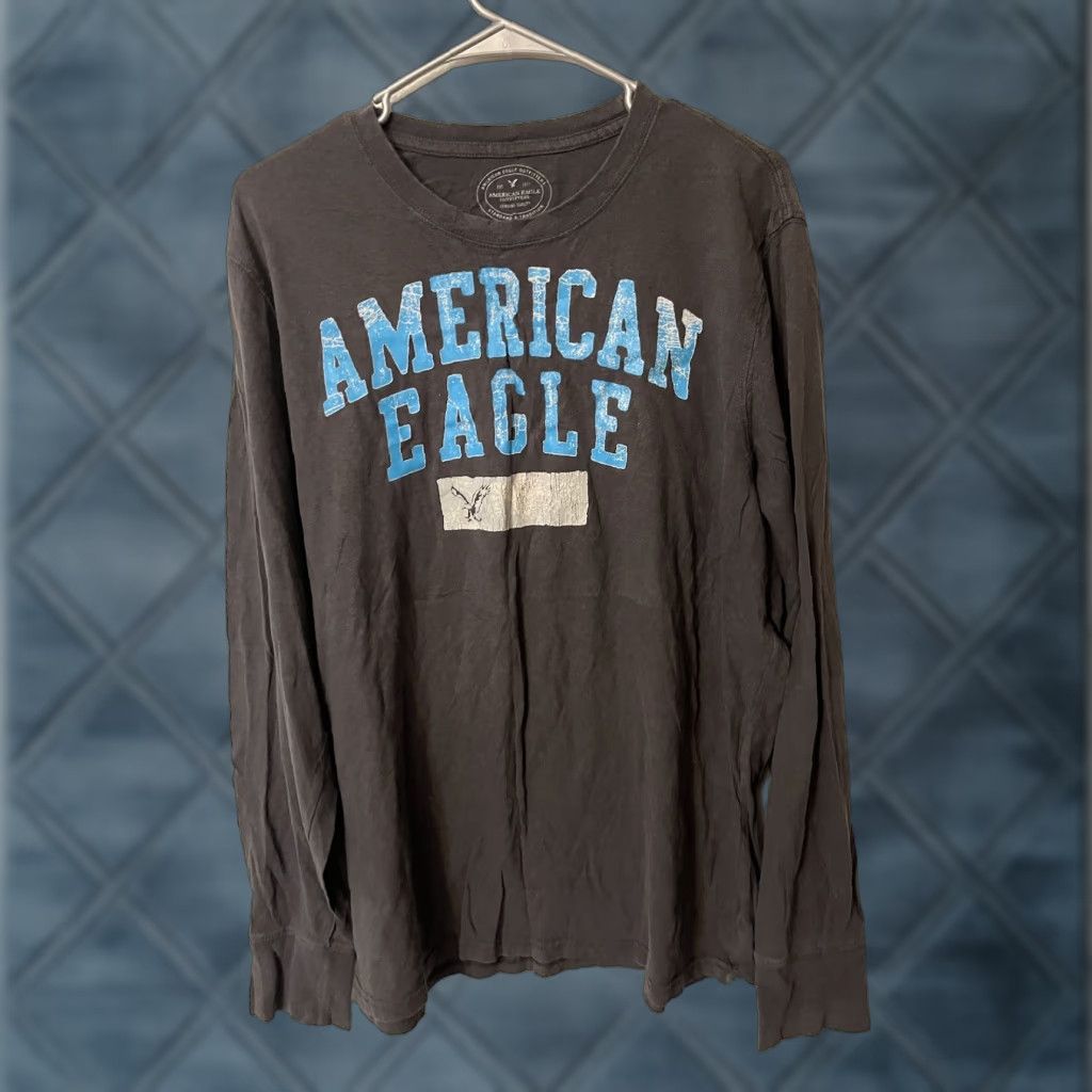 American Eagle Outfitters American Eagle Outfitters T-Shirt Men L Gray Graphic Long Sleeve Crew Neck Regular Fit Size US L / EU 52-54 / 3 - 1 Thumbnail