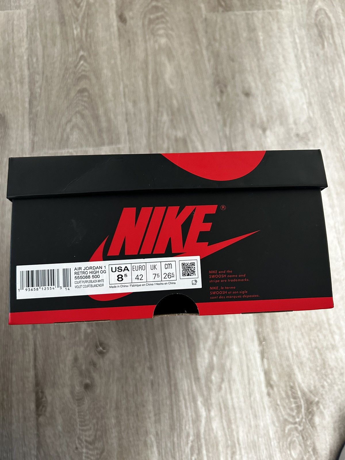 Jordan Brand × Nike Air Jordan 1 Retro High OG Court Purple Size US 8.5 / EU 41-42 - 12 Thumbnail