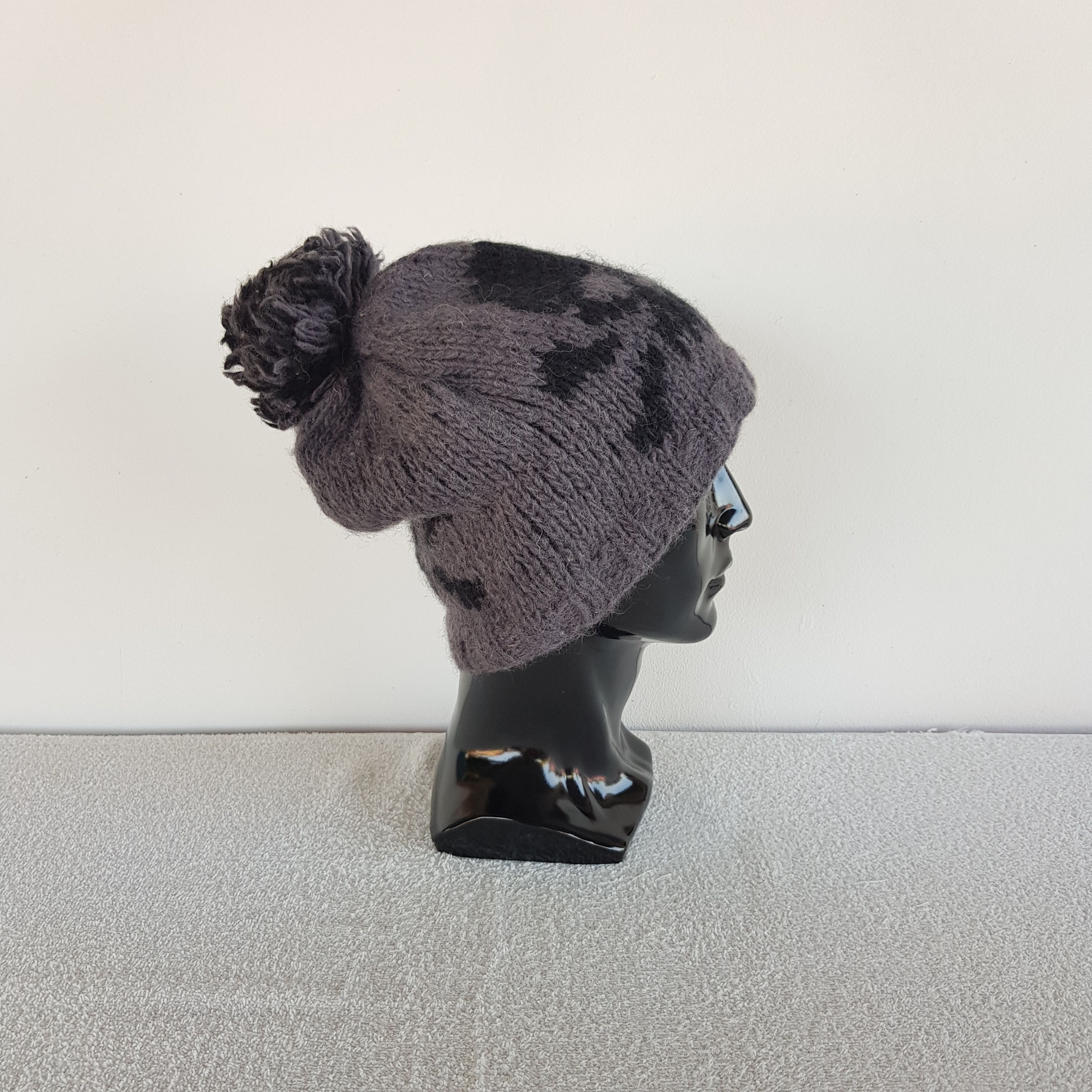 Homespun Knitwear × Japanese Brand Vintage Skulls Beanie Pom Pom Snow Caps Hats Size ONE SIZE - 3 Thumbnail