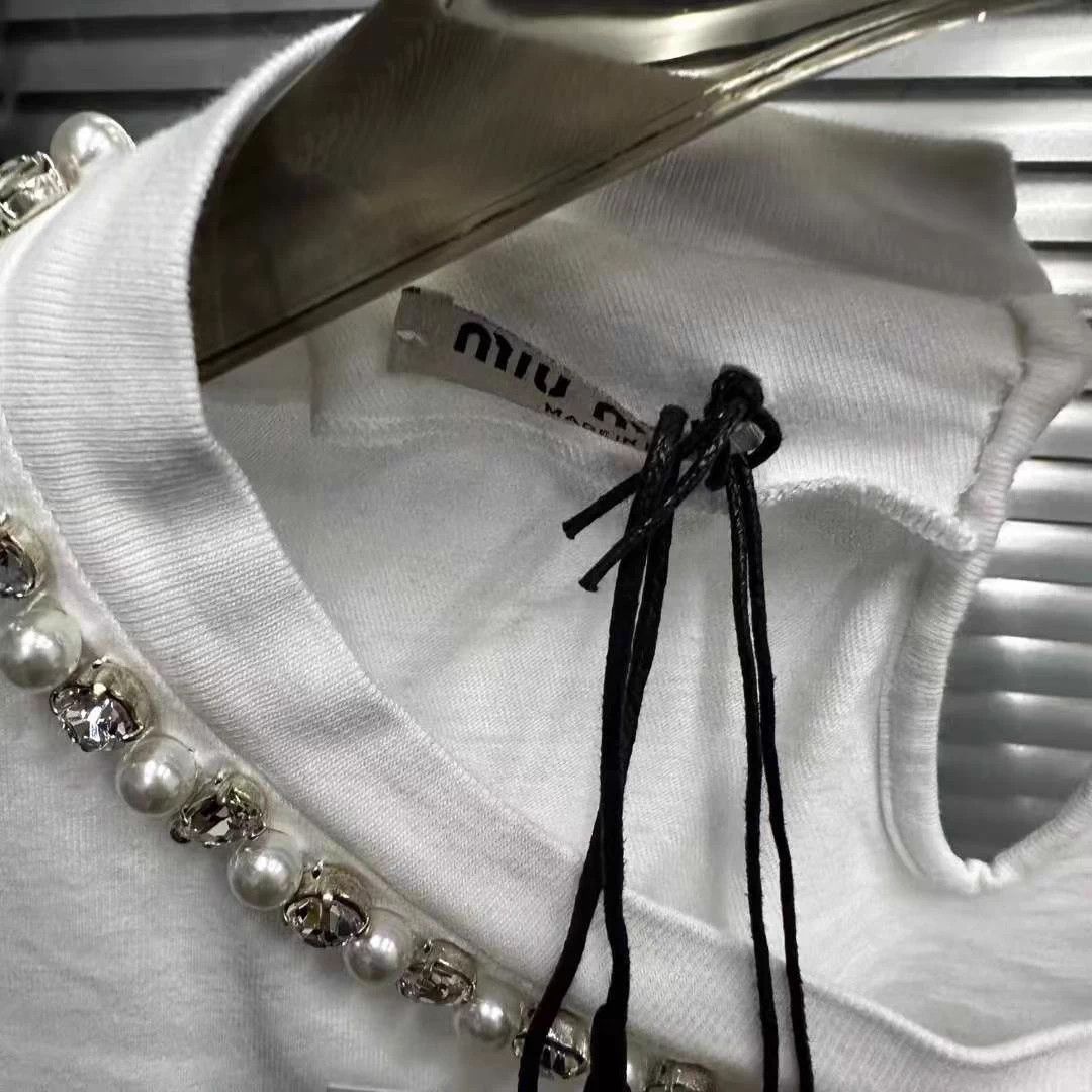 Miu Miu MIU MIU Jeweled Collar Paneled Long Sleeve L (New with Tags) Size L / US 10 / IT 46 - 2 Thumbnail