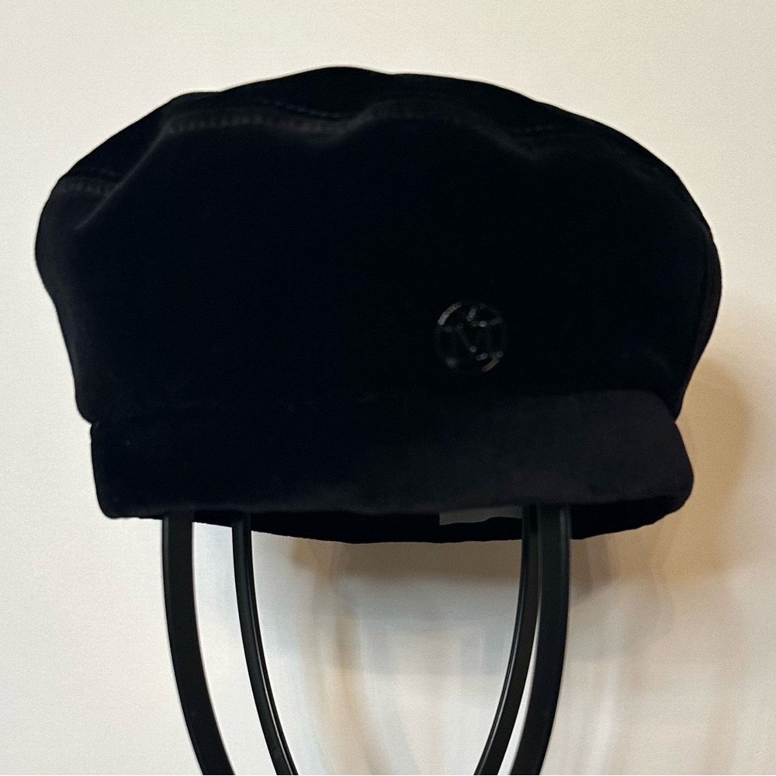 Maison Michel New Billy Black Velvet Beret size M 58 cm Designer Hat Size ONE SIZE - 10 Thumbnail