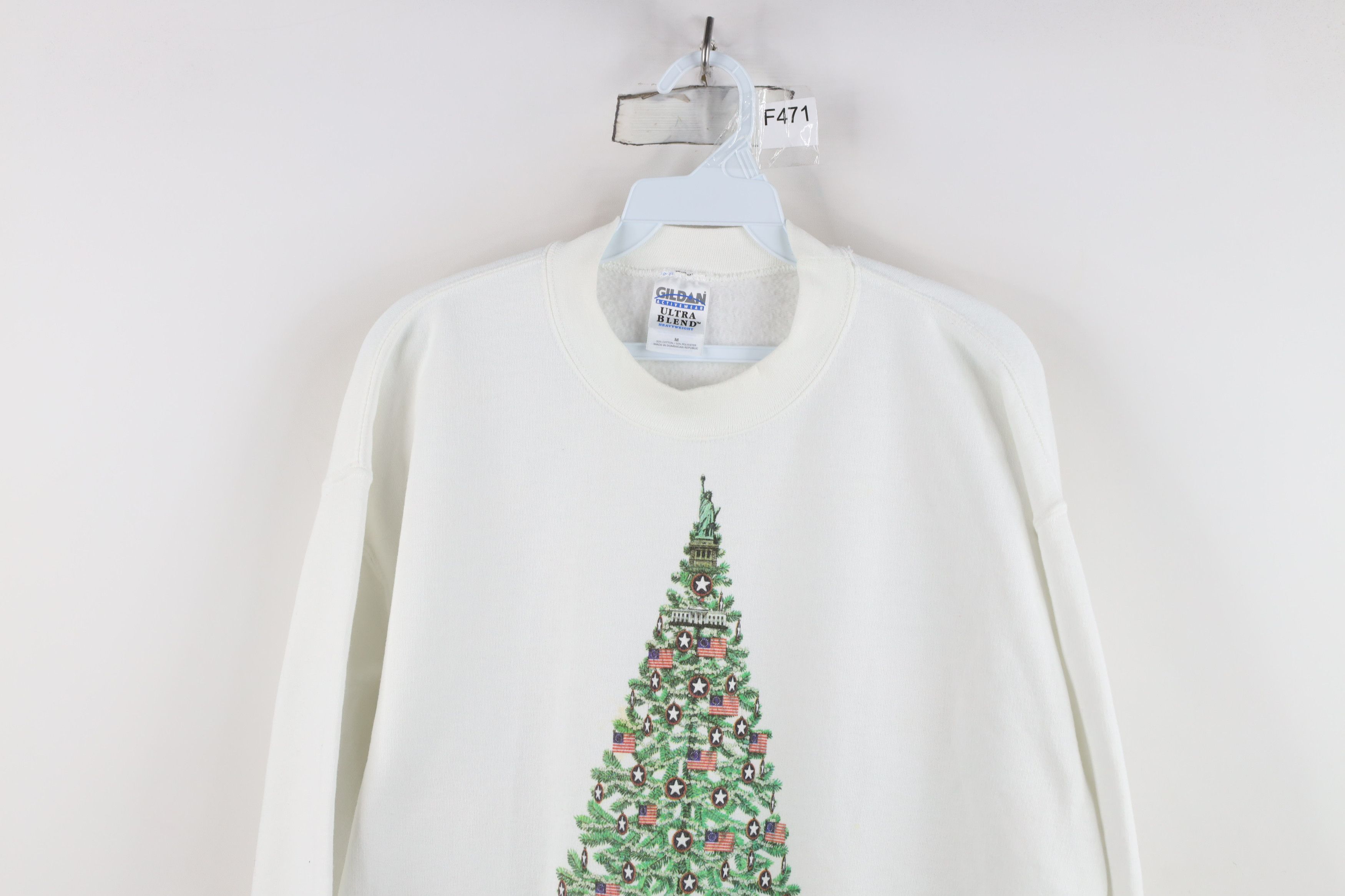 Vintage Vintage Y2K 2001 Peace On Earth Christmas Tree Sweatshirt Size M / US 6-8 / IT 42-44 - 2 Thumbnail