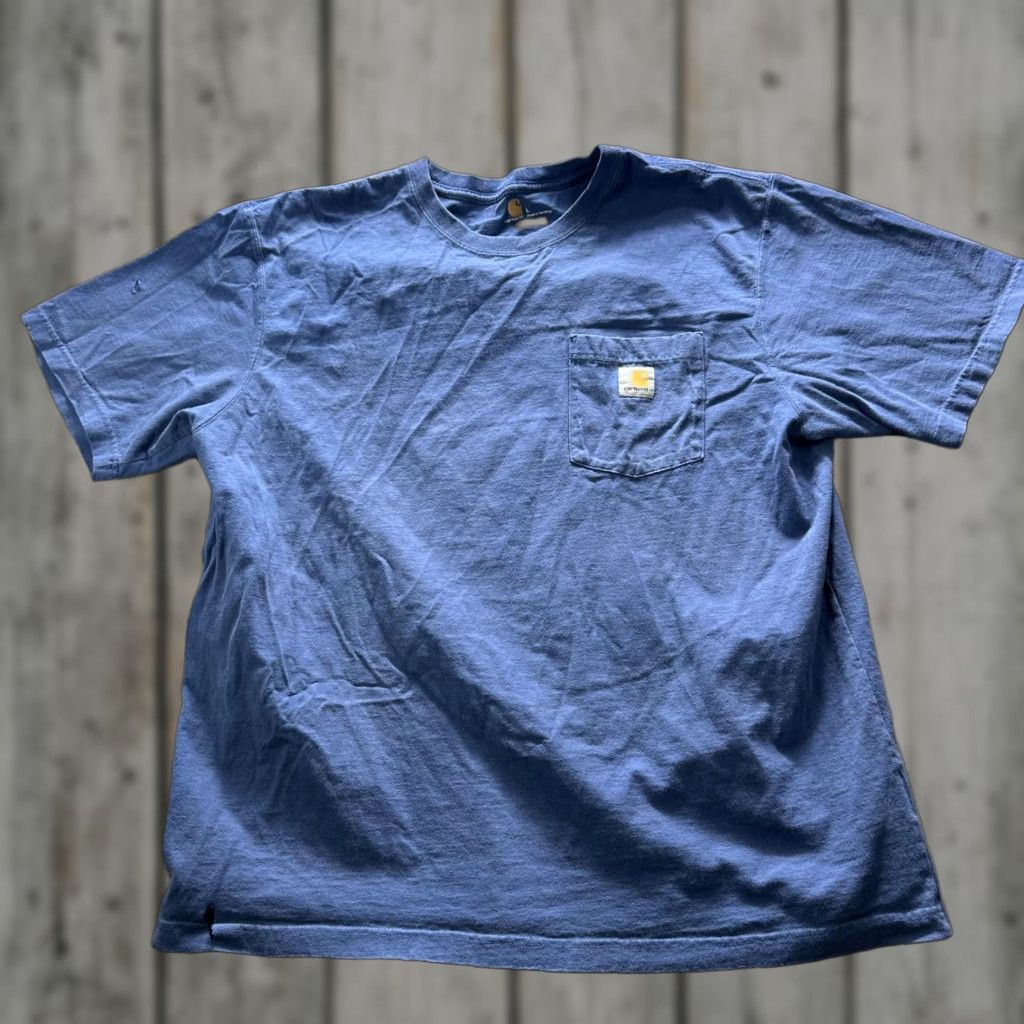 Carhartt Carhartt Shirt Mens Large Blue Original Fit Pocket Tee Workwear Tagless Logo Size US L / EU 52-54 / 3 - 1 Thumbnail