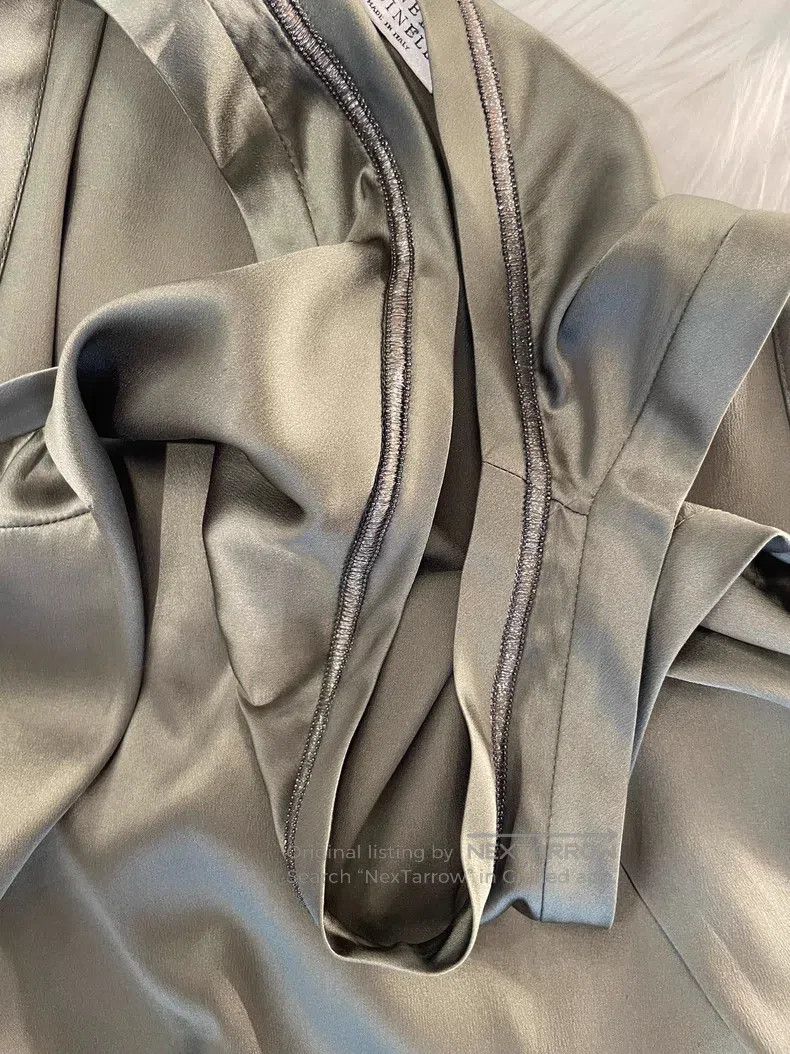 Brunello Cucinelli Brunello Cucinelli Green silk sleeveless vest Size M / US 6-8 / IT 42-44 - 5 Thumbnail